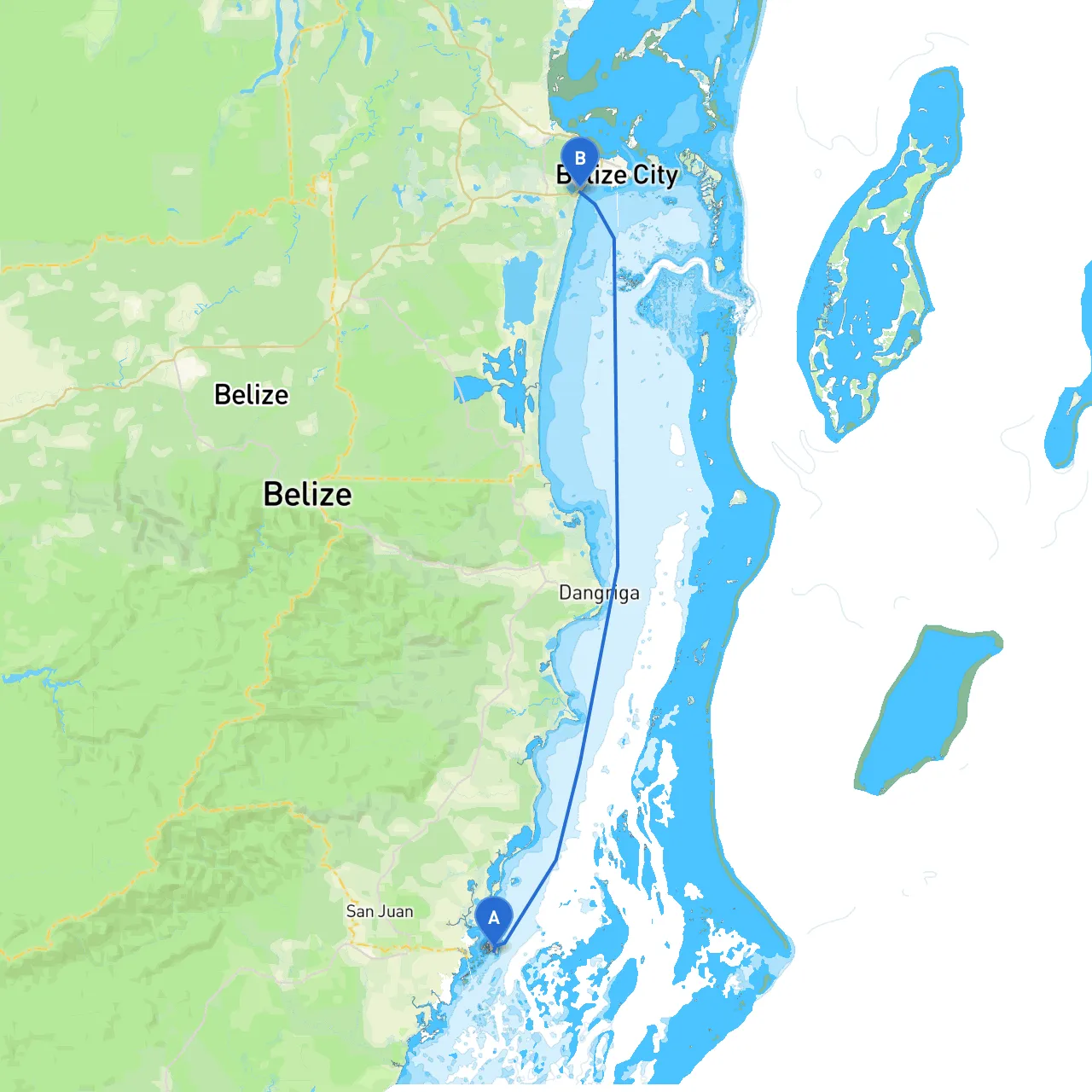 Placencia to Belize City
