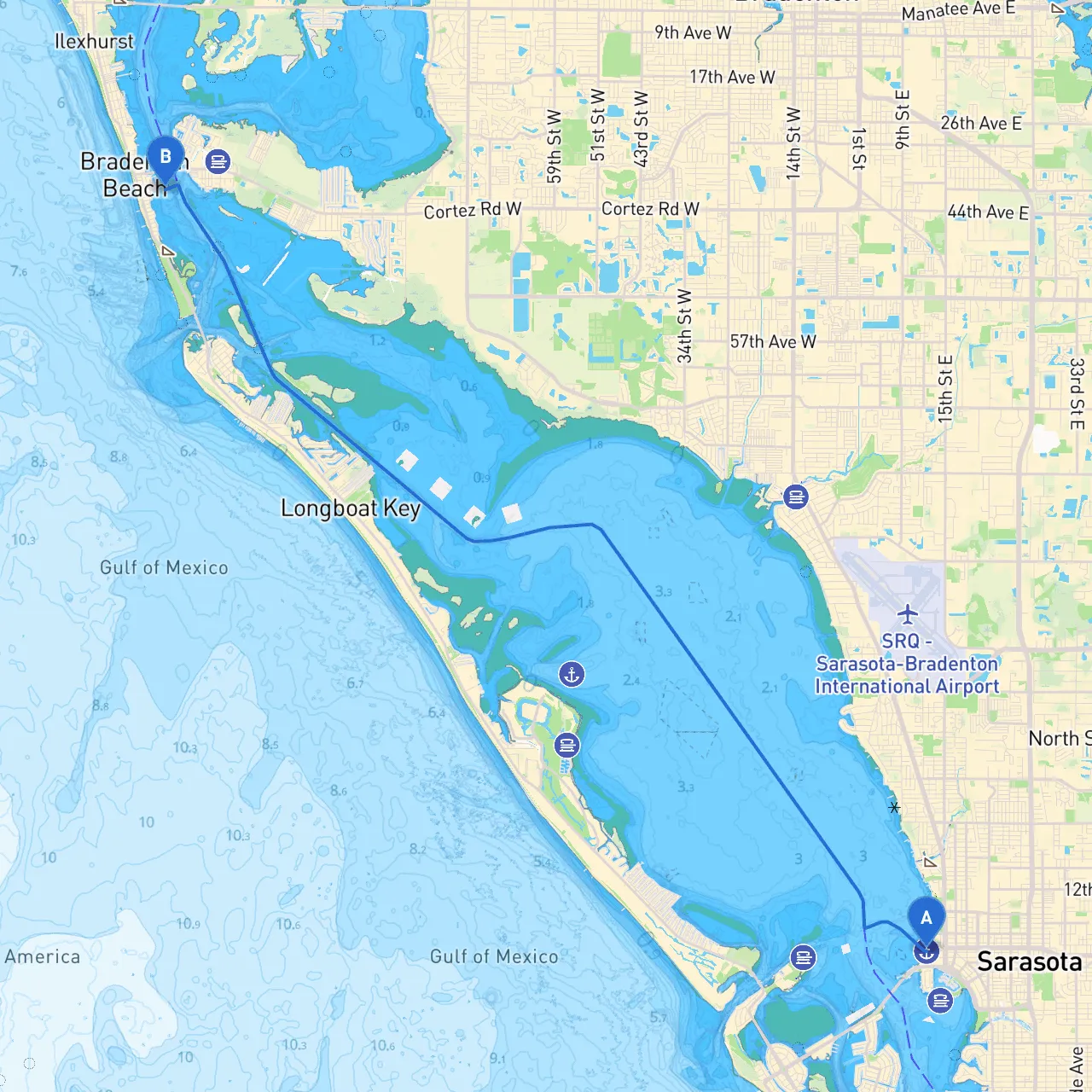 Sarasota to Bradenton Beach