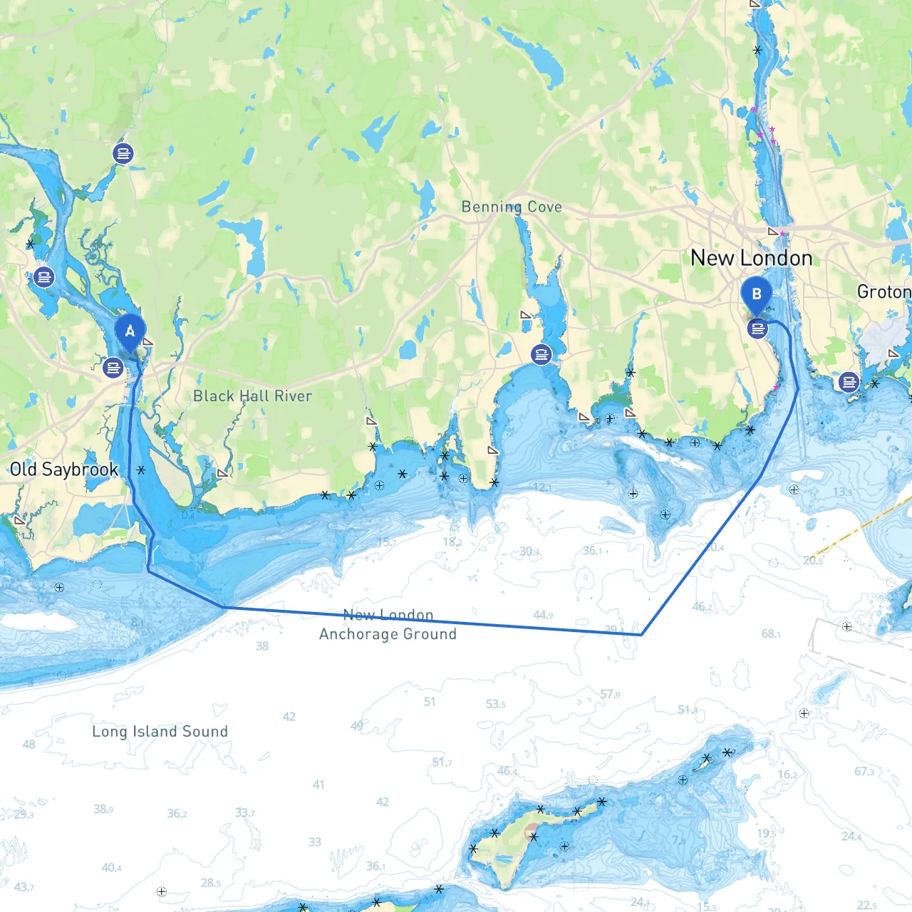 Old Saybrook to New London