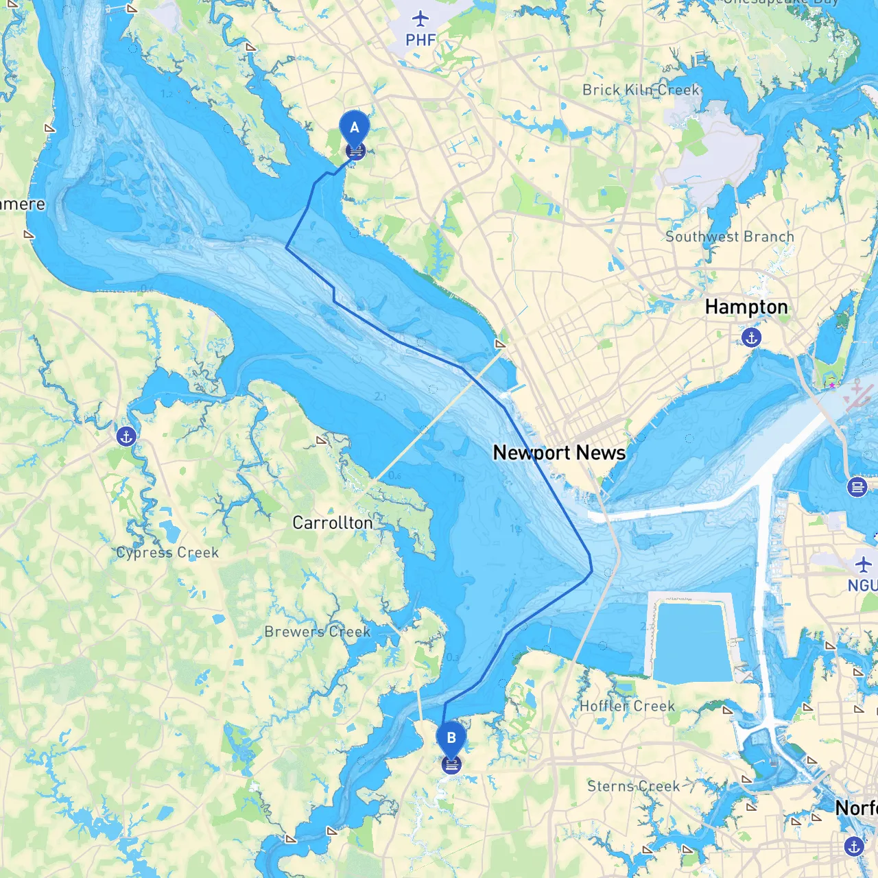 Newport News to Suffolk