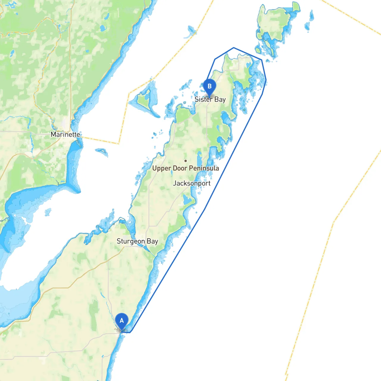 Algoma to Sister Bay