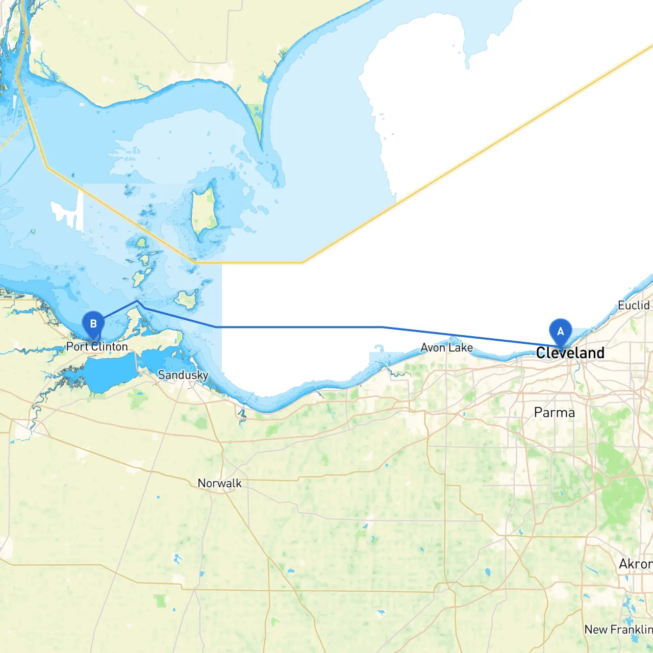 Cleveland to Port Clinton