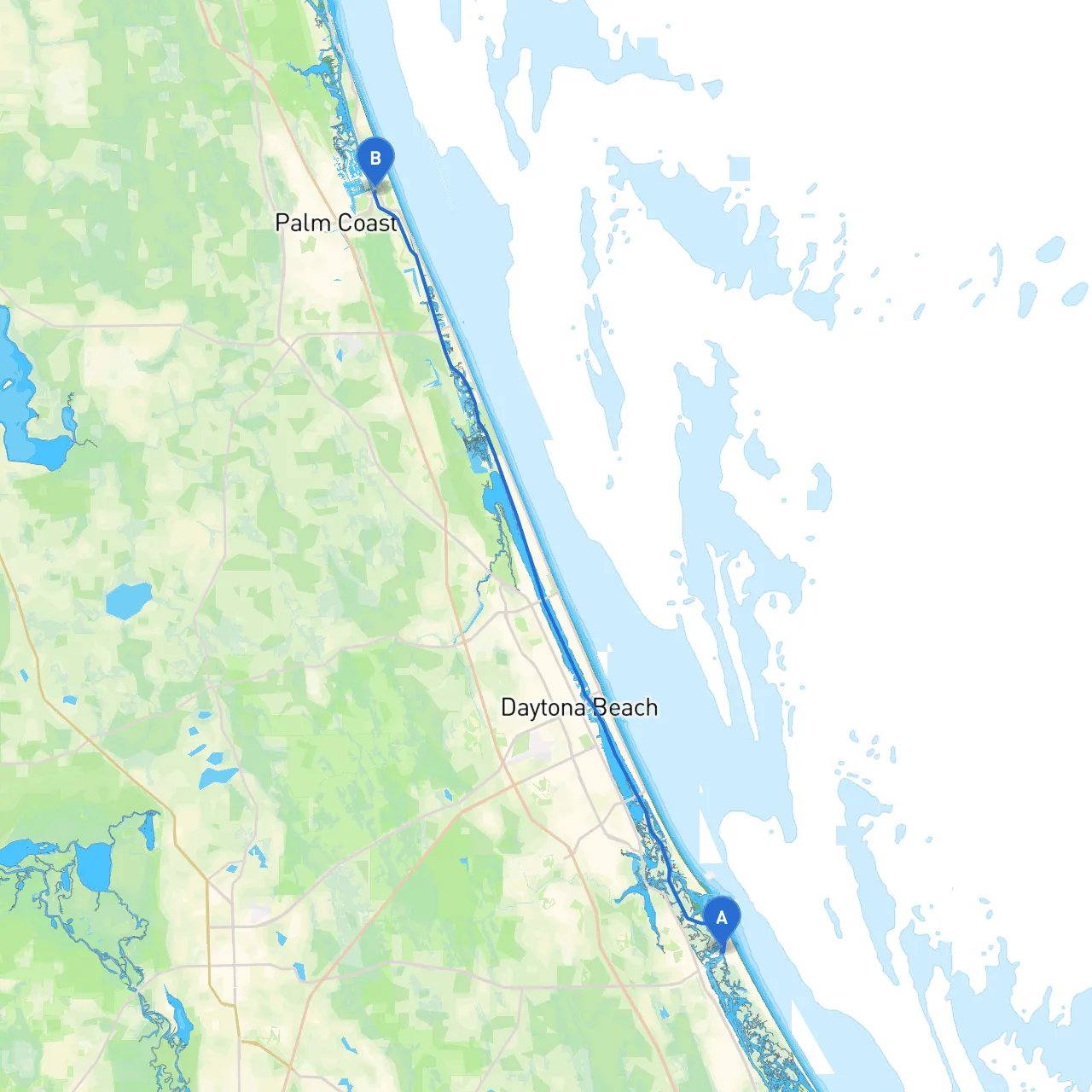 New Smyrna Beach to Palm Coast