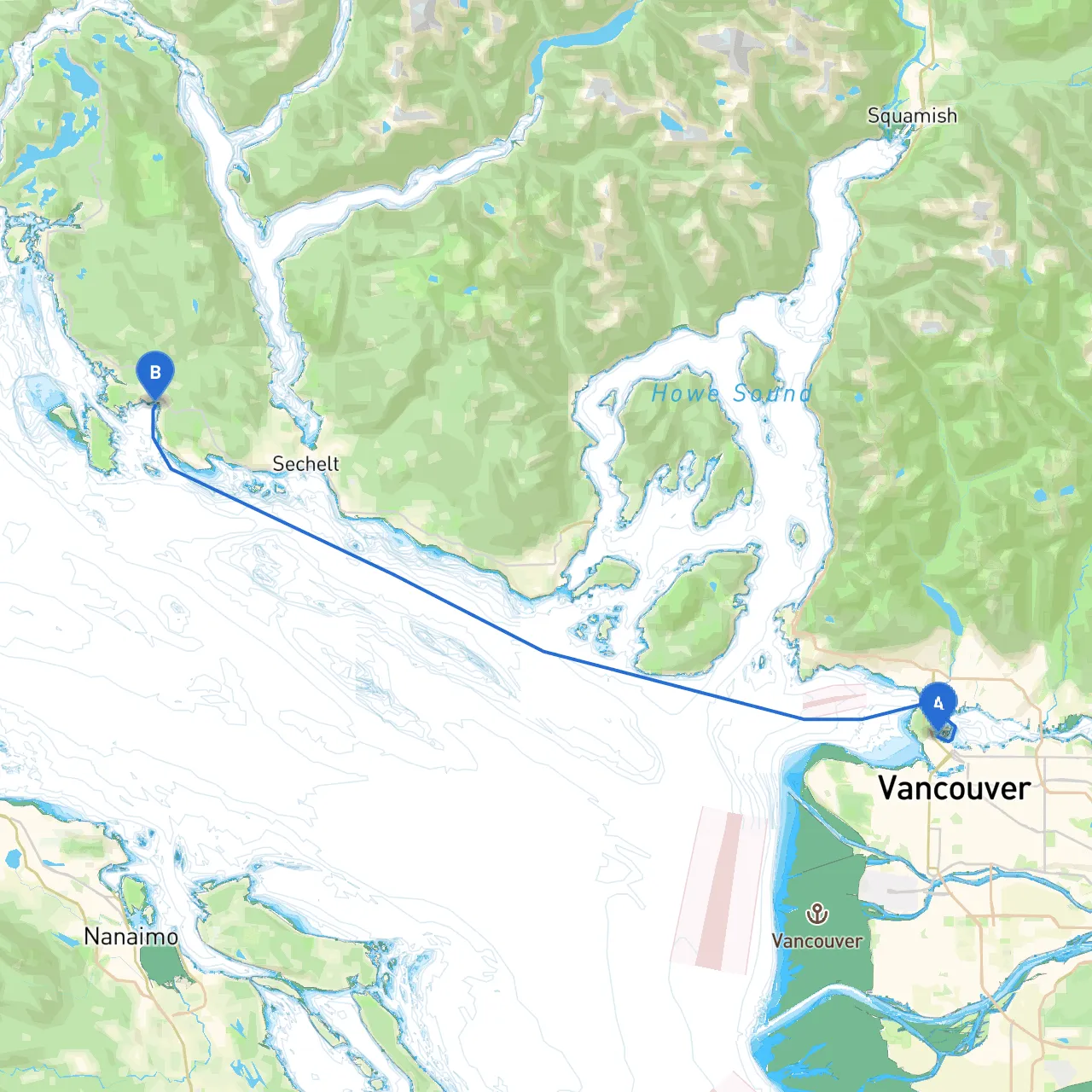 Vancouver to Halfmoon Bay