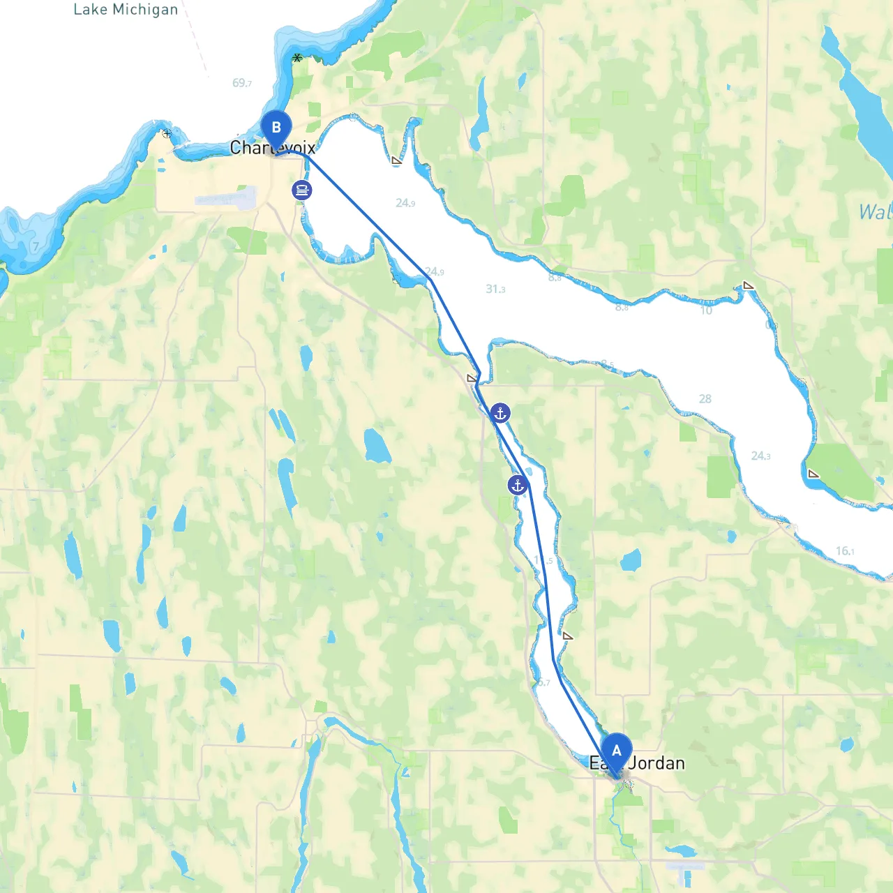 East Jordan to Charlevoix
