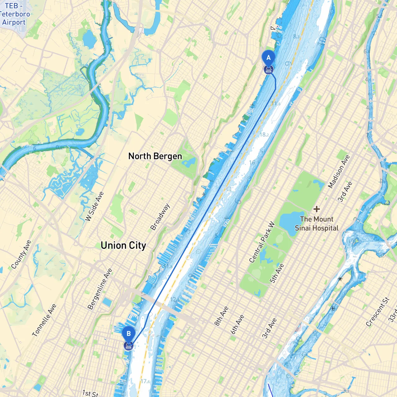 Edgewater to Hoboken