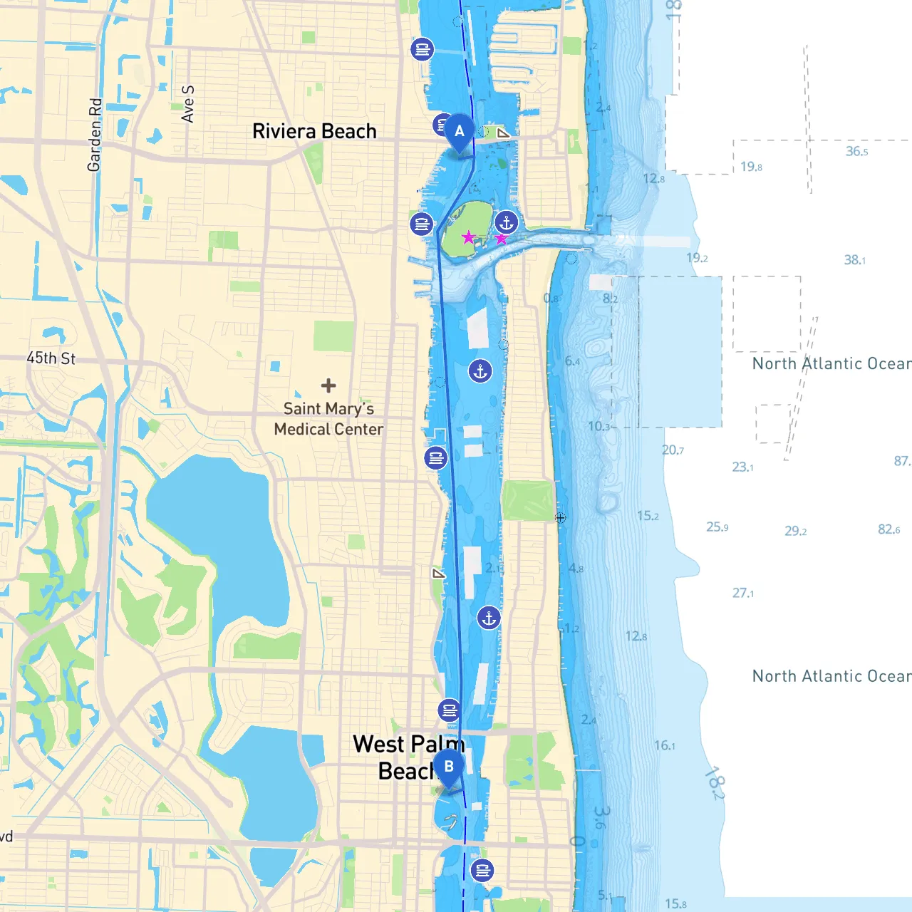 Riviera Beach to West Palm Beach