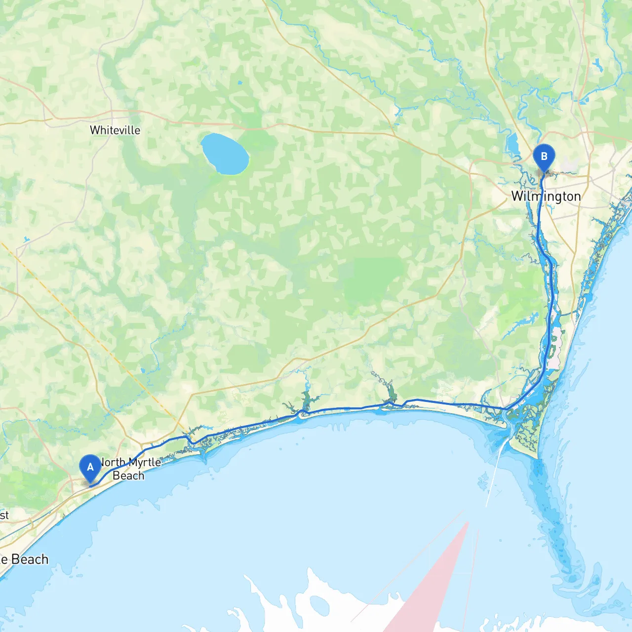 North Myrtle Beach to Wilmington