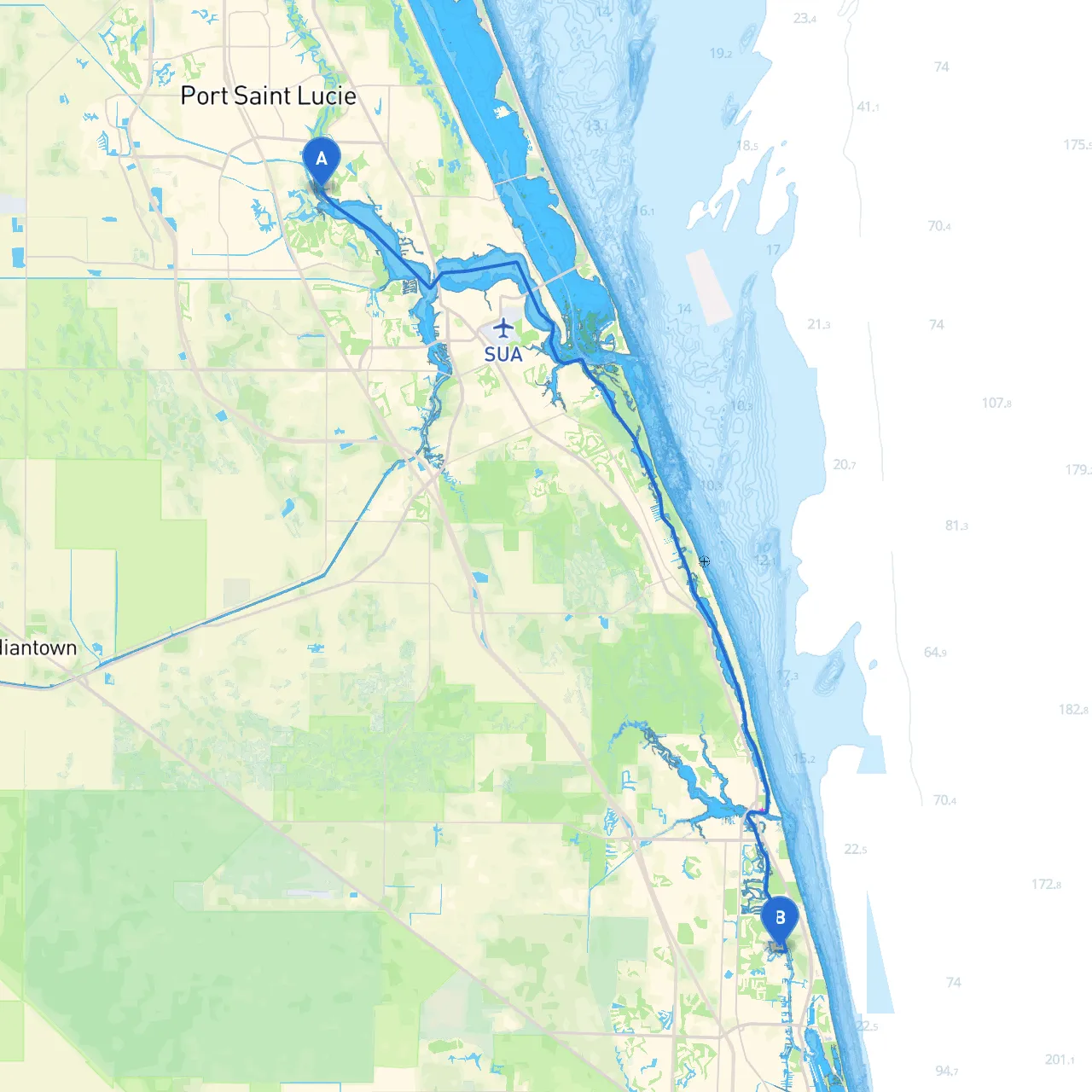 Port Saint Lucie to Palm Beach Gardens