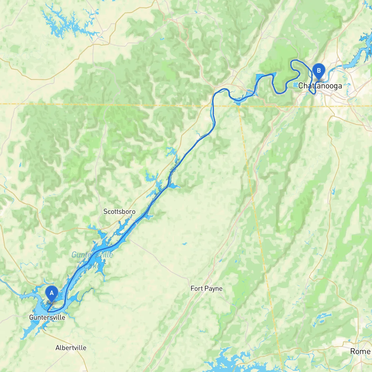 Guntersville to Chattanooga