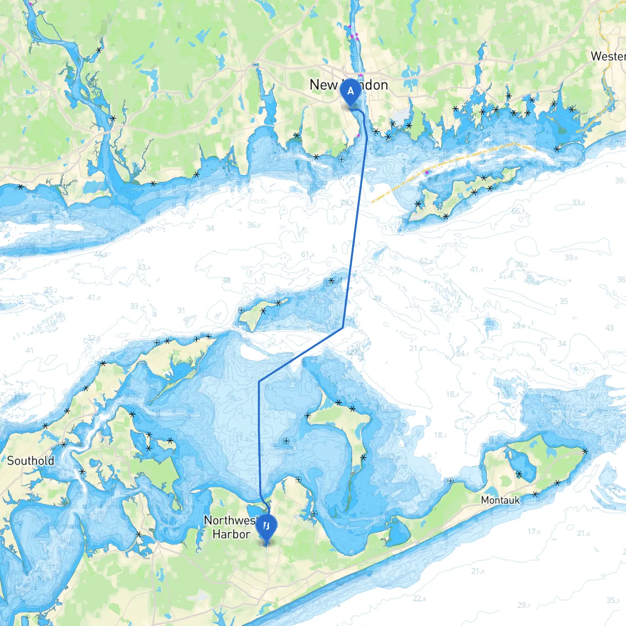 New London to East Hampton
