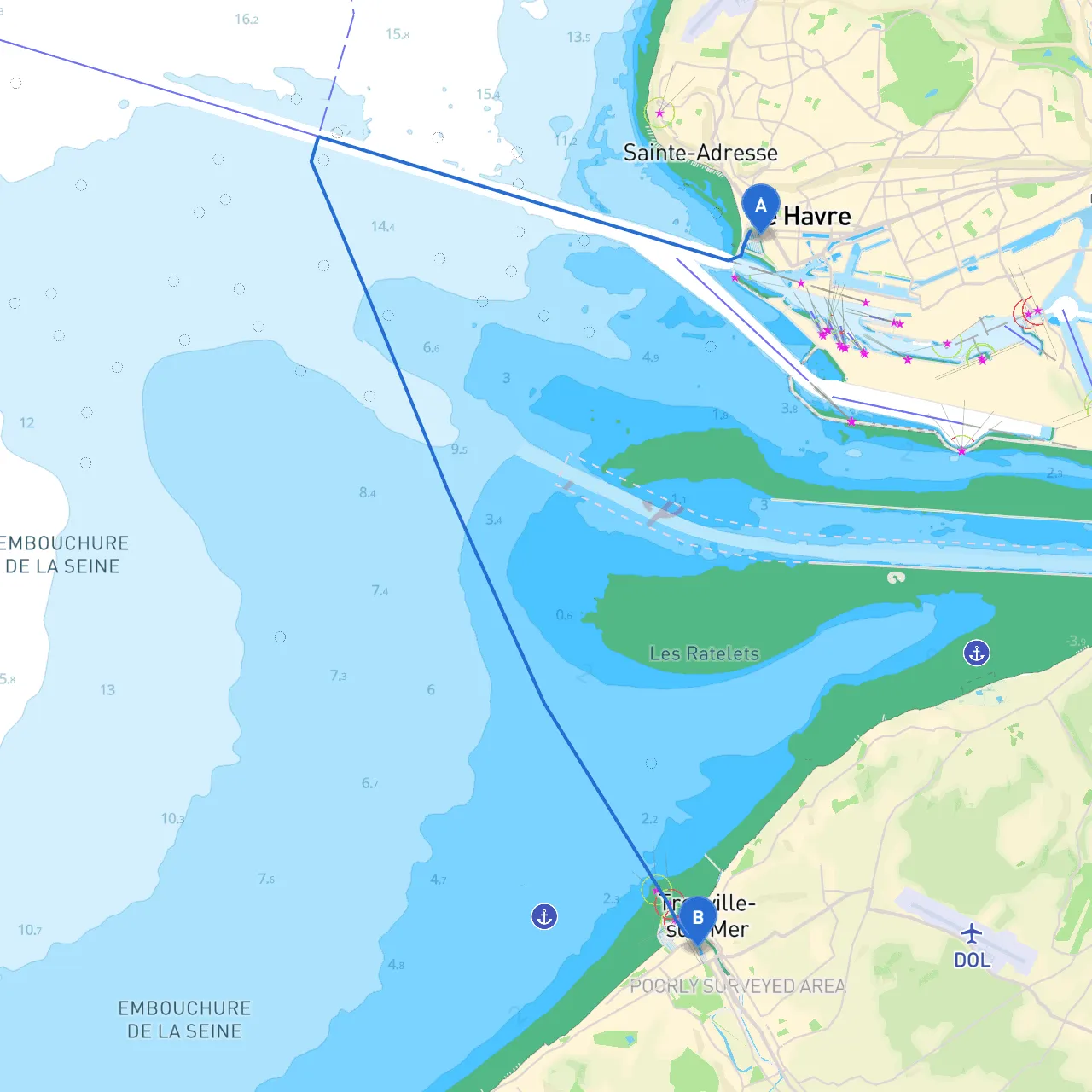 Le Havre to Deauville