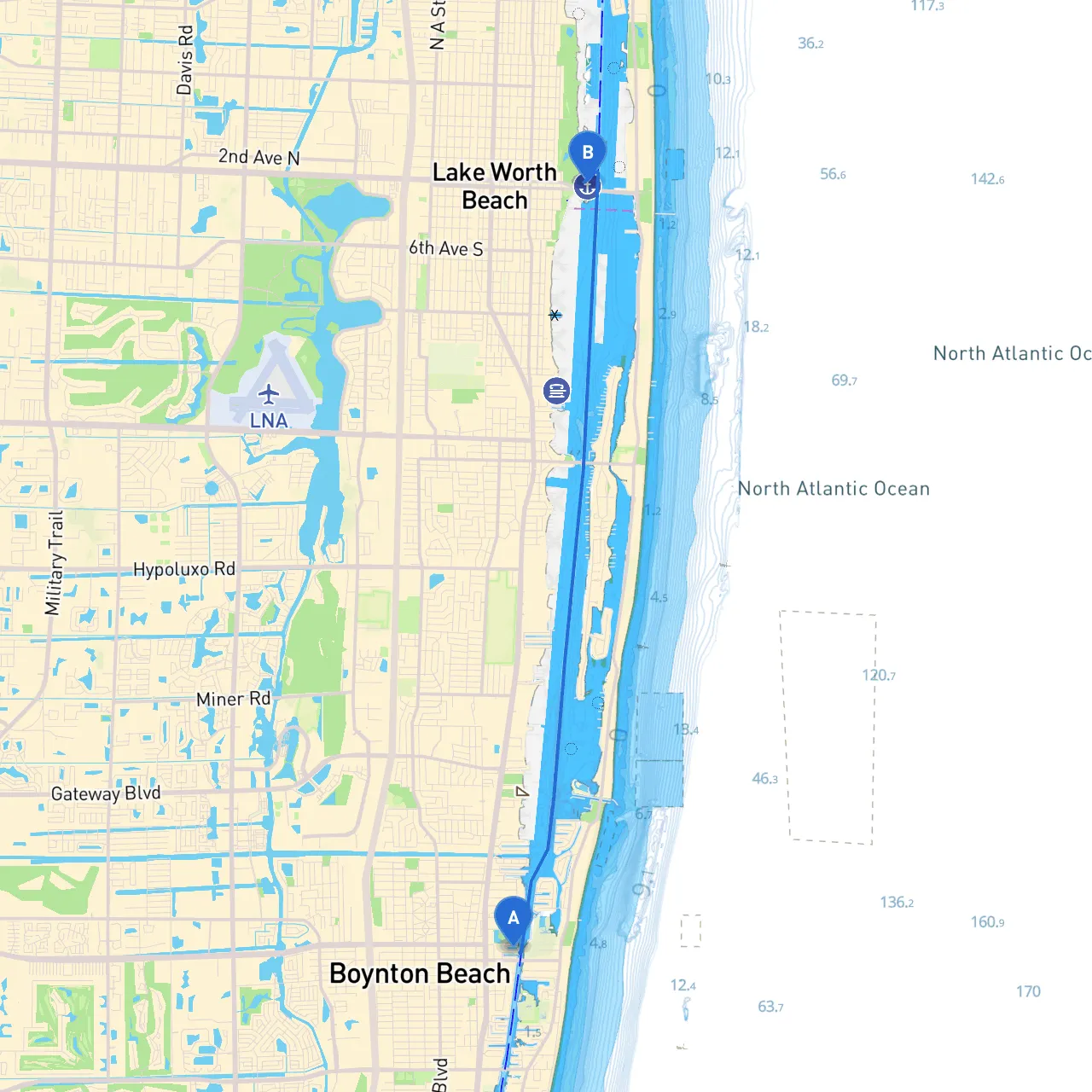 Boynton Beach to Lake Worth