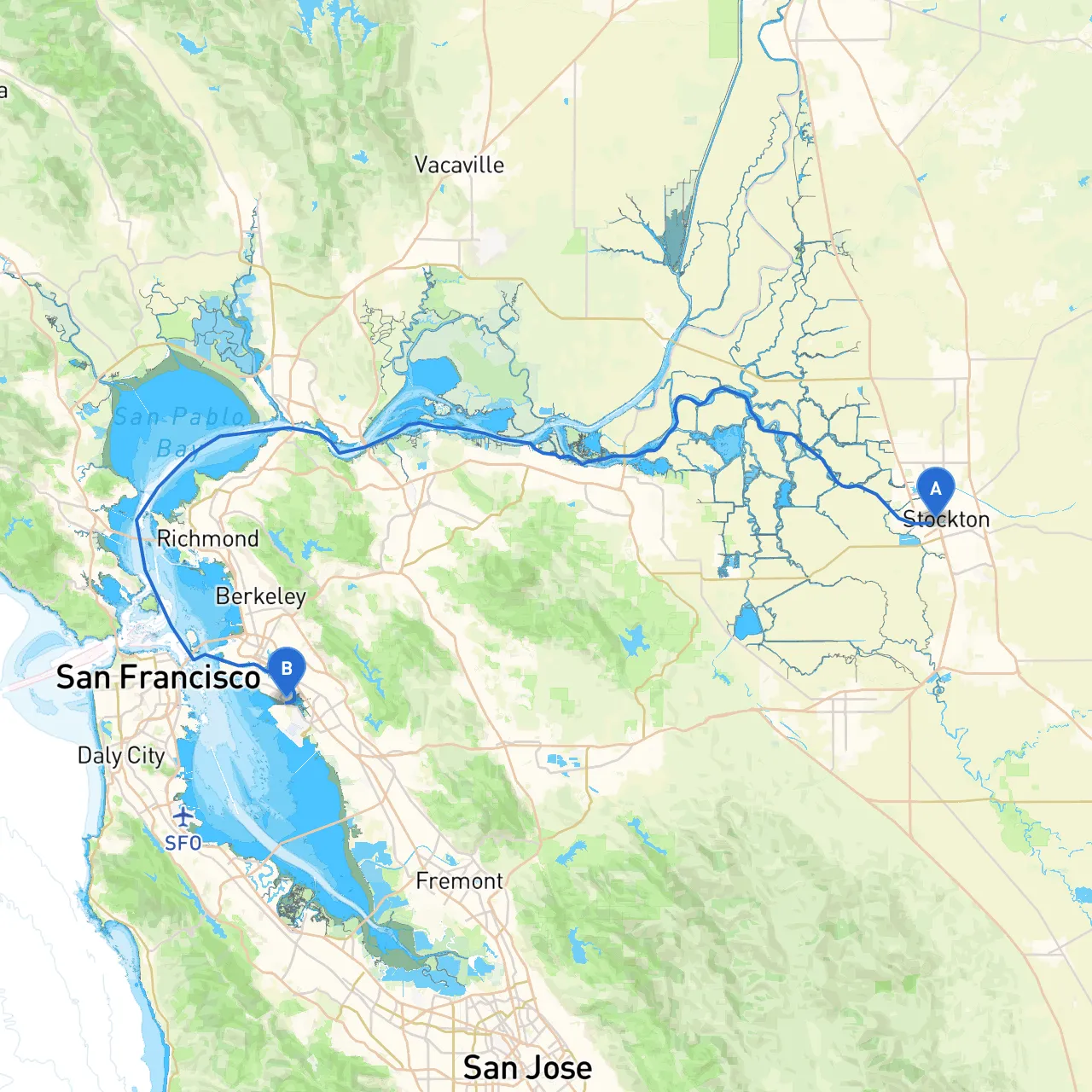 Stockton to Alameda
