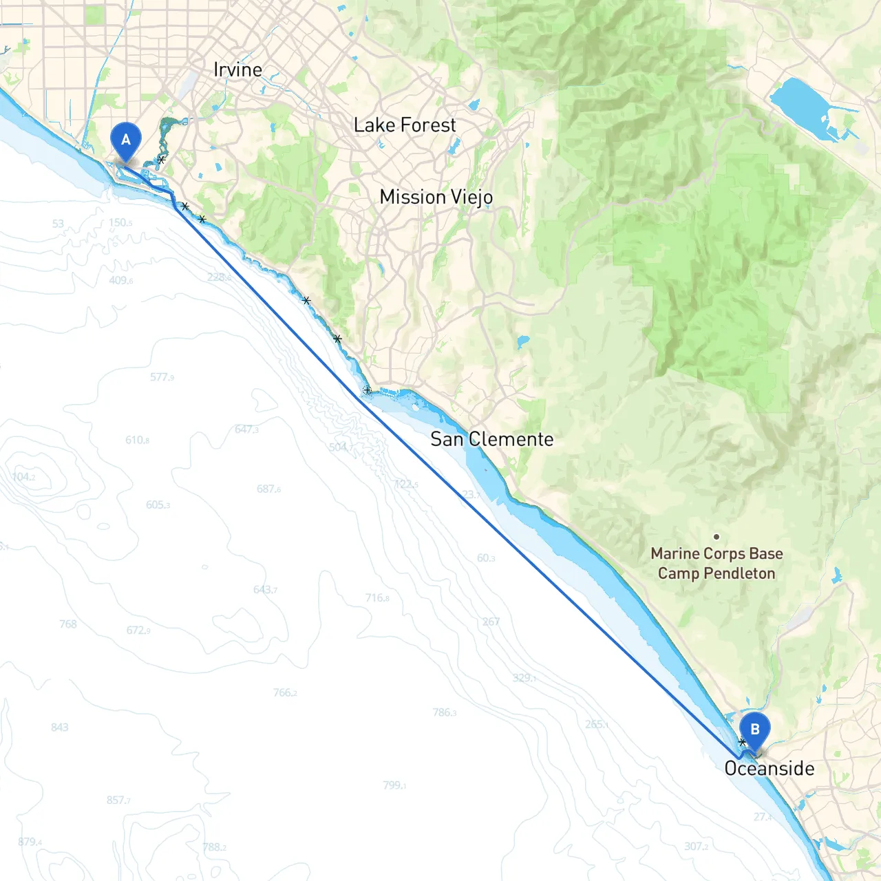 Newport Beach to Oceanside