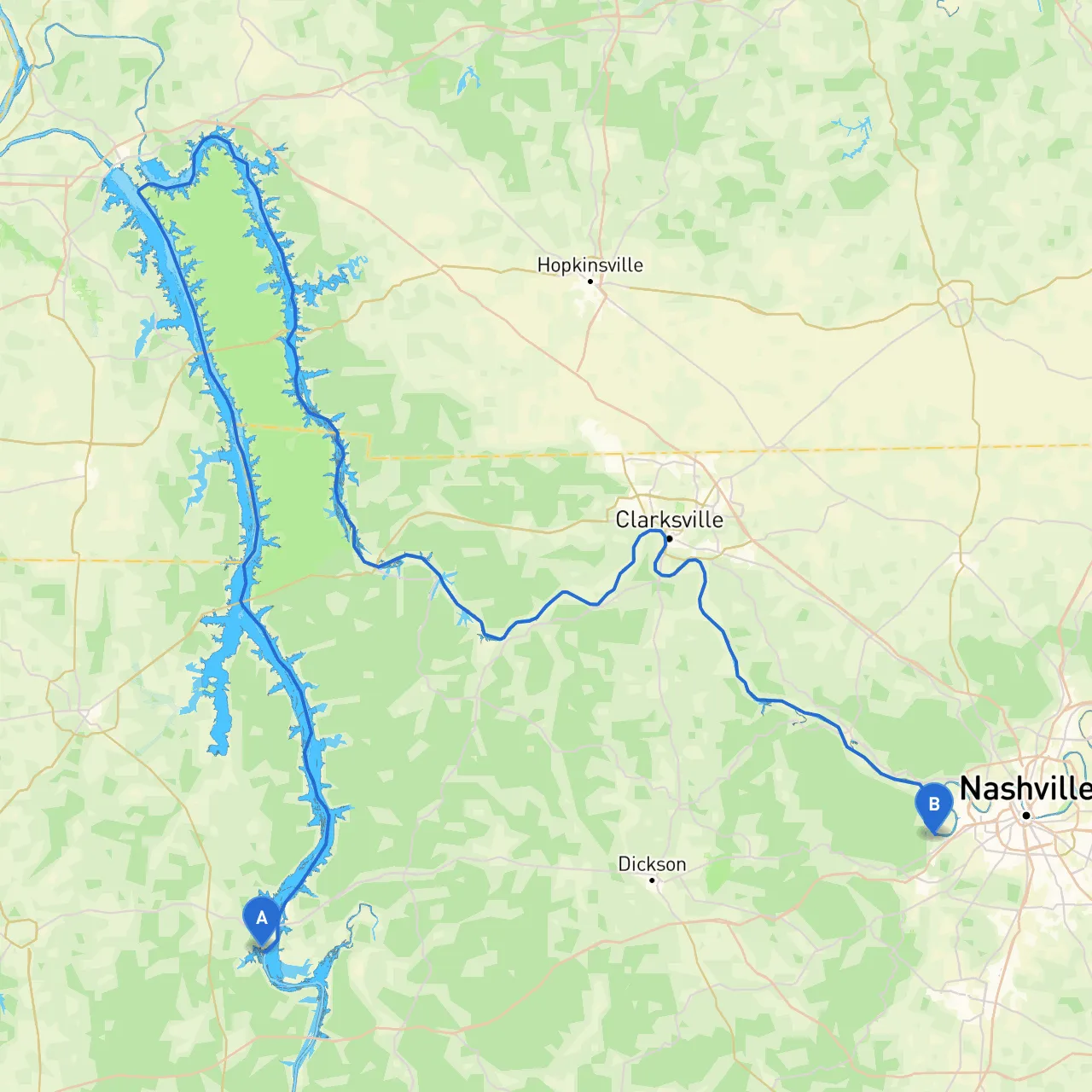 Camden to Nashville