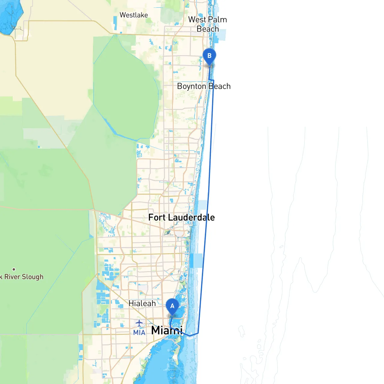Miami to Lantana