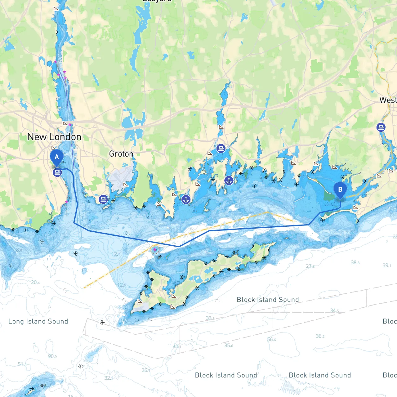 New London to Westerly