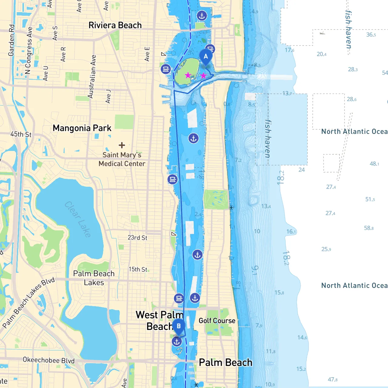 Palm Beach Shores to West Palm Beach