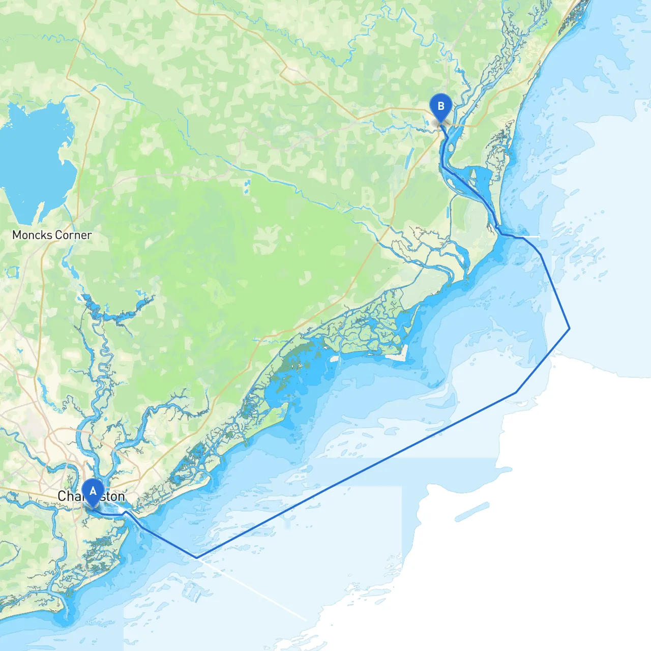 Charleston to Georgetown