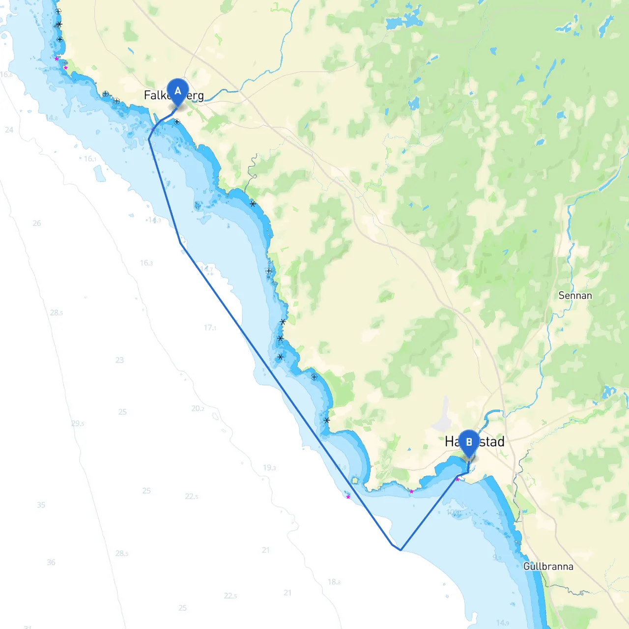 Falkenberg to Halmstad