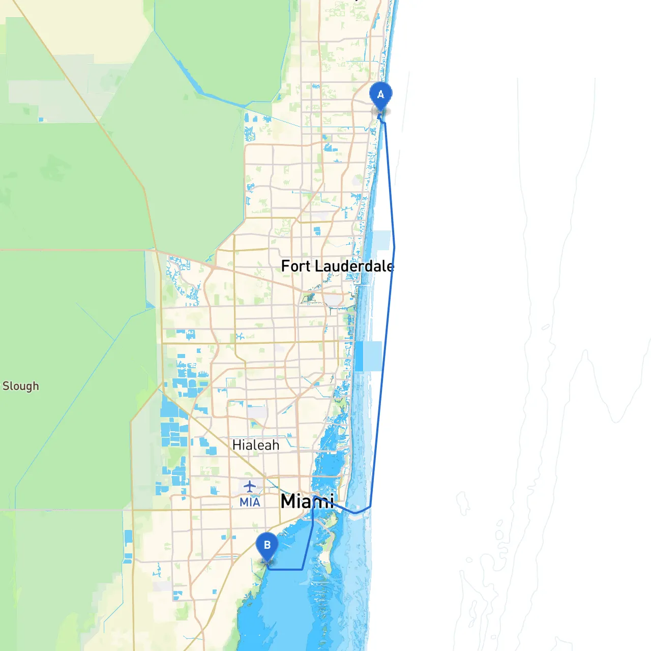 Boca Raton to Coral Gables