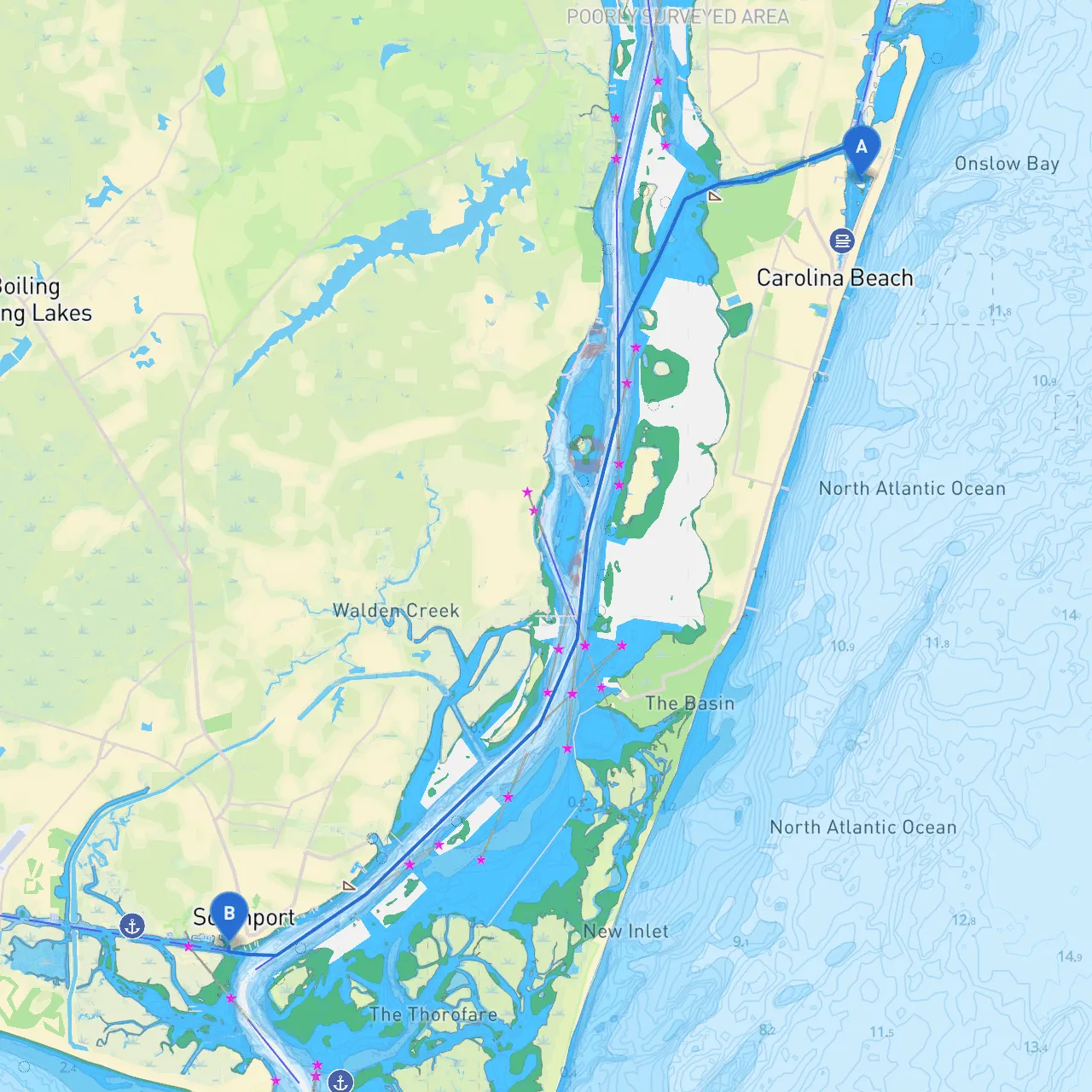 Carolina Beach to Southport, NC