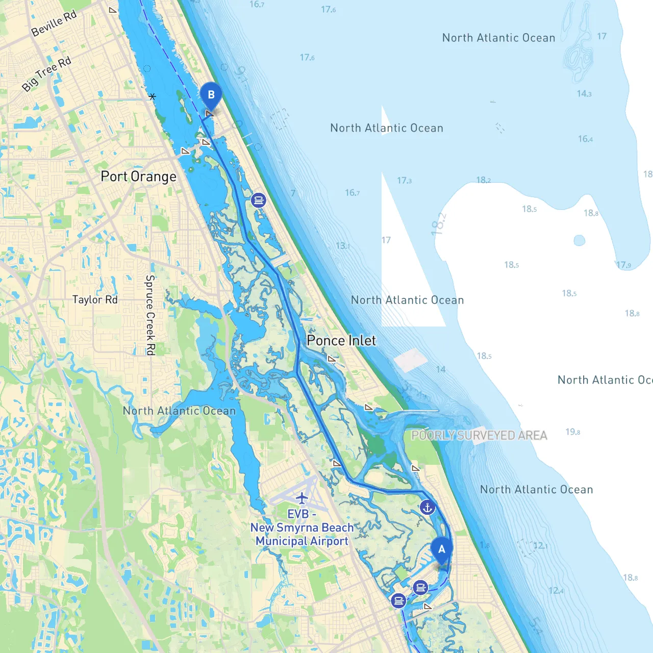 New Smyrna Beach to Port Orange