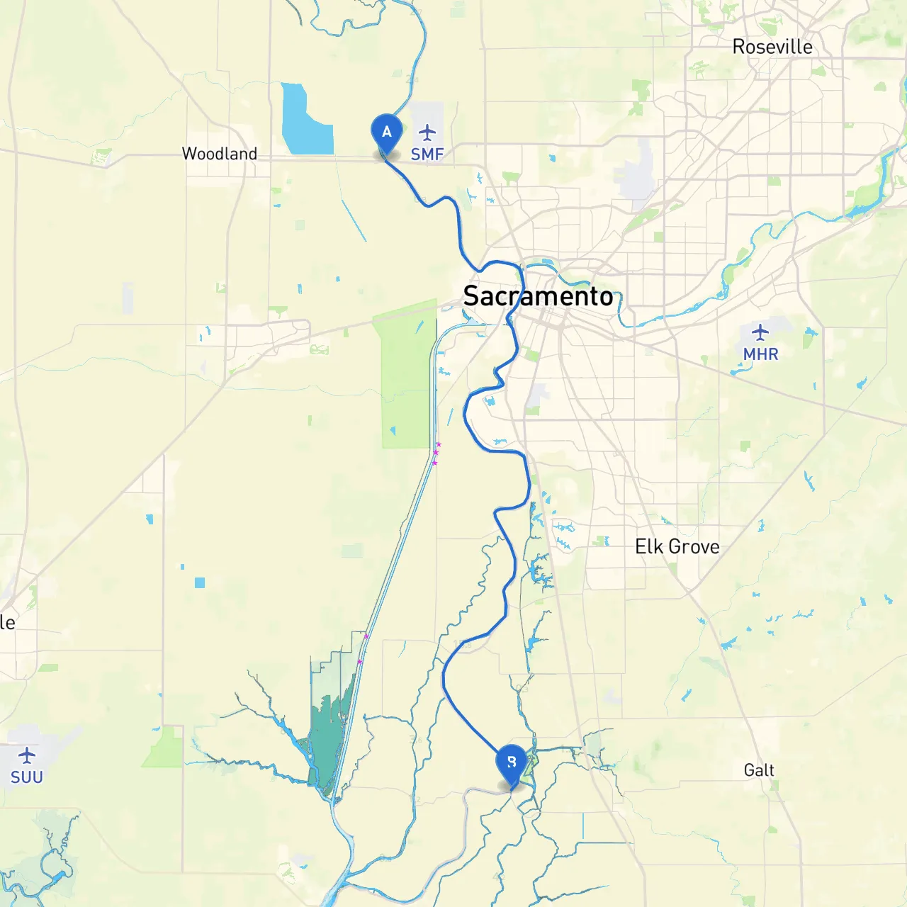 Sacramento to Walnut Grove