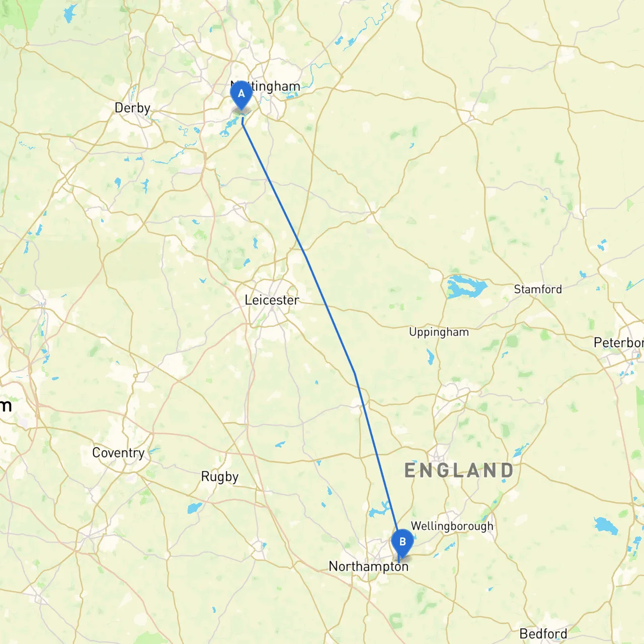 Nottingham to Northampton
