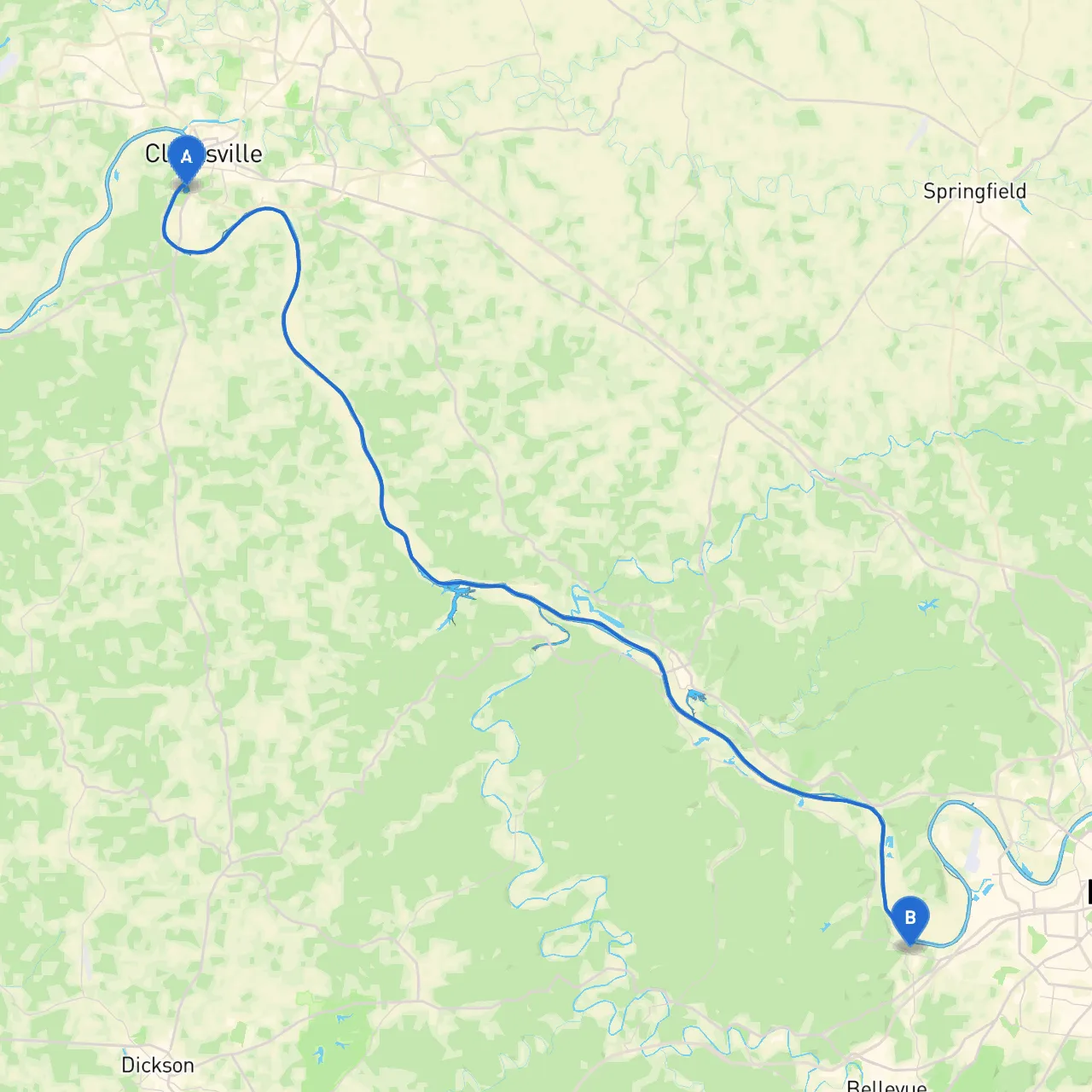 Clarksville to Nashville