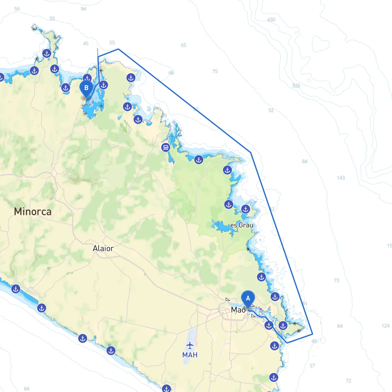 Mahon to Fornells