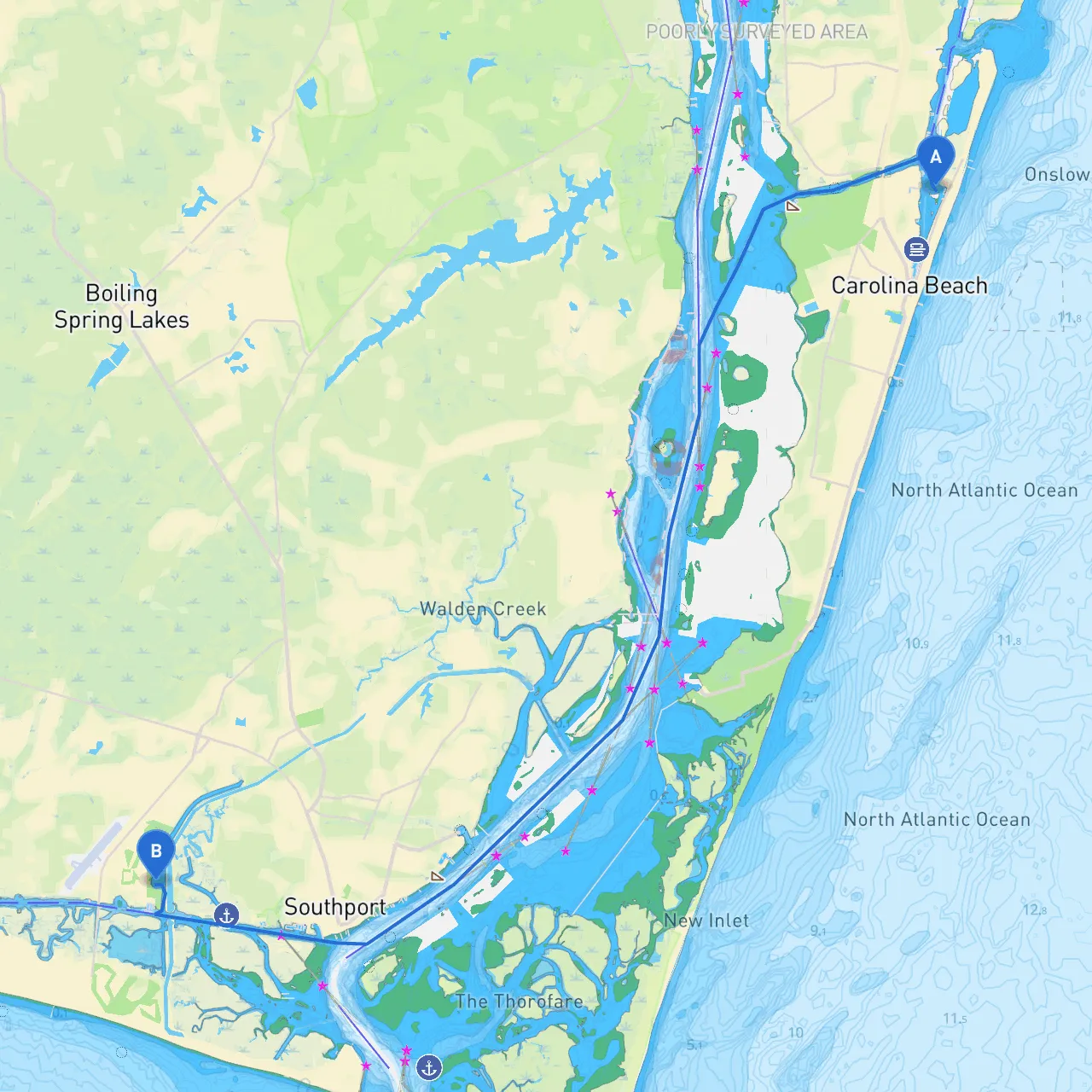 Carolina Beach to Oak Island