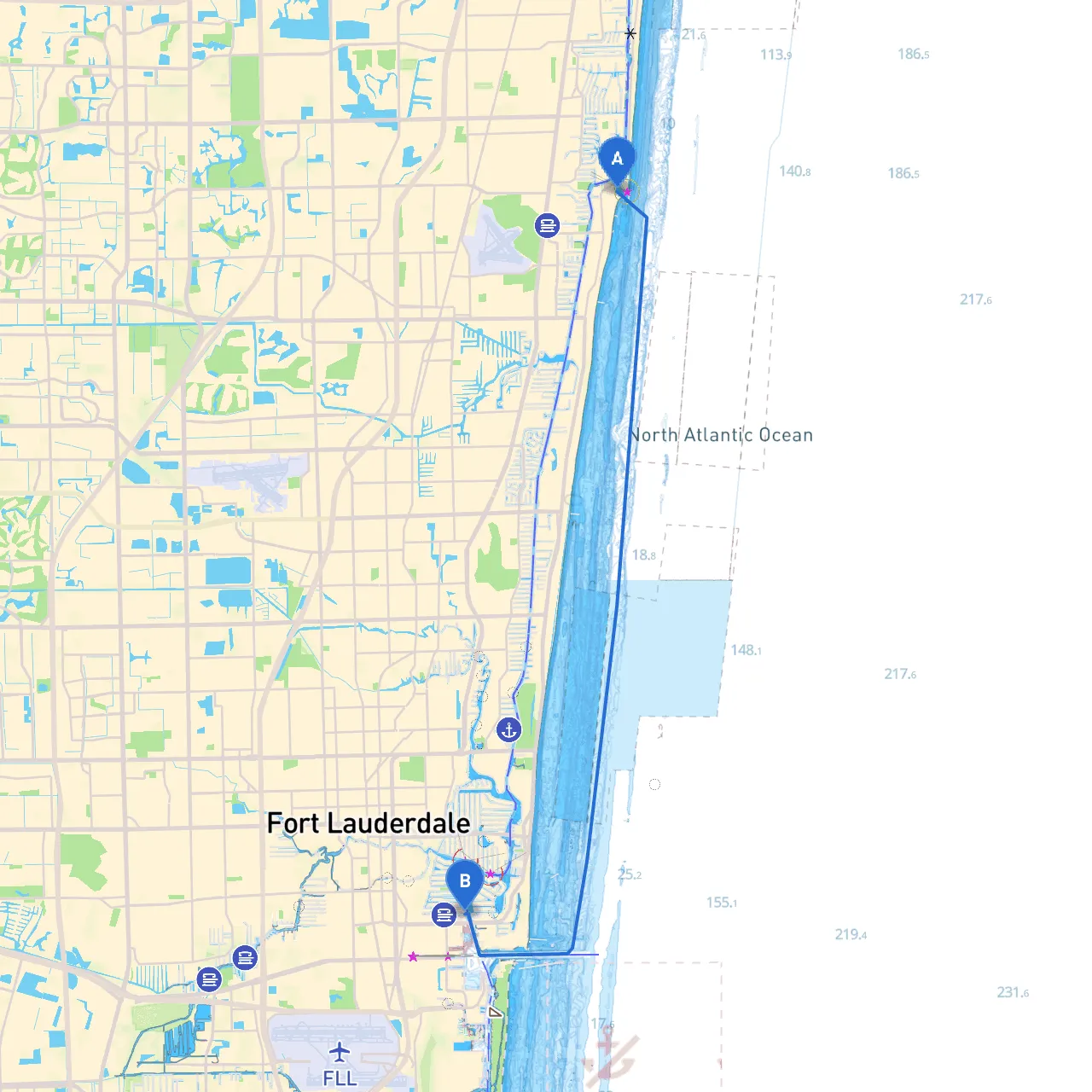 Pompano Beach to Ft Lauderdale