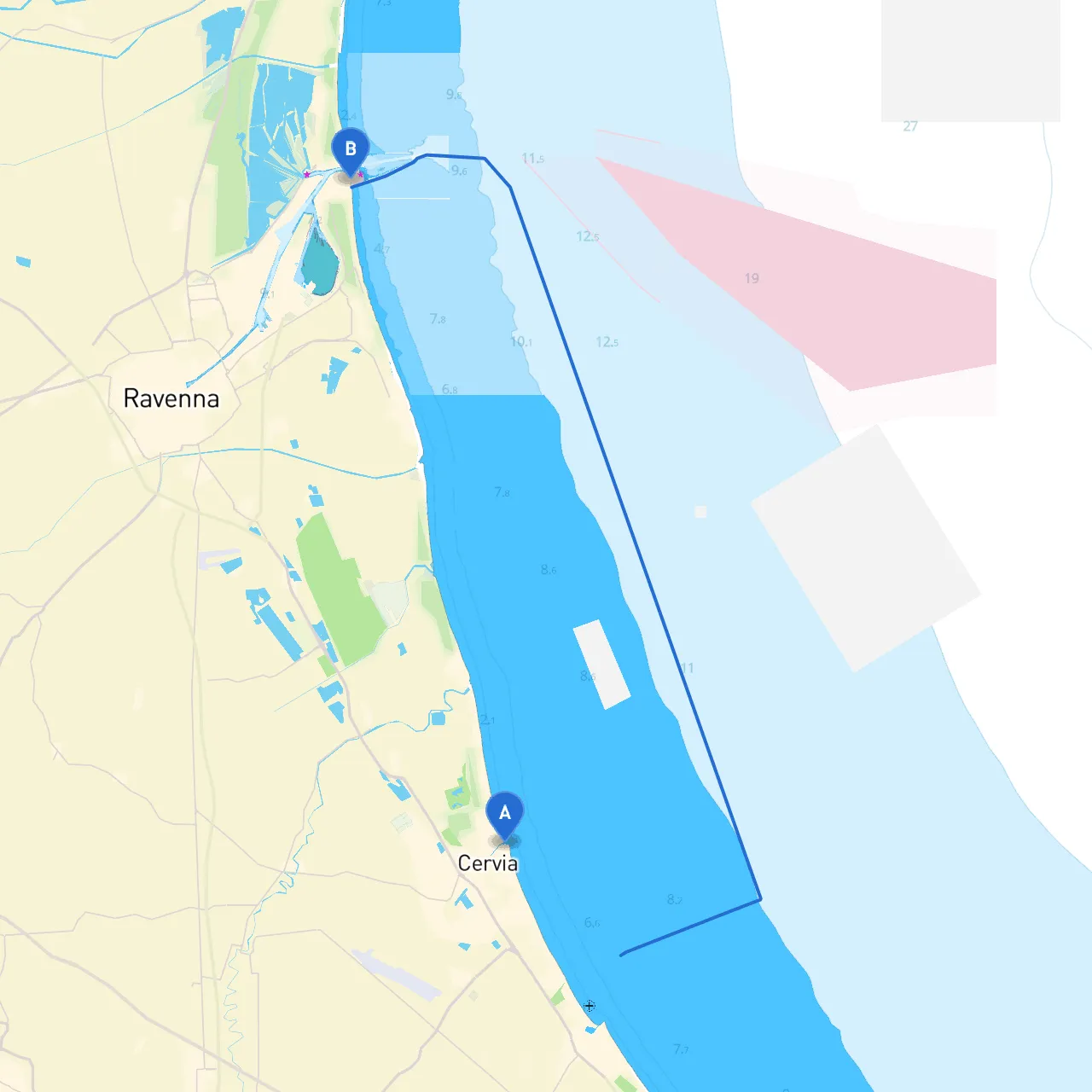 Cervia to Ravenna