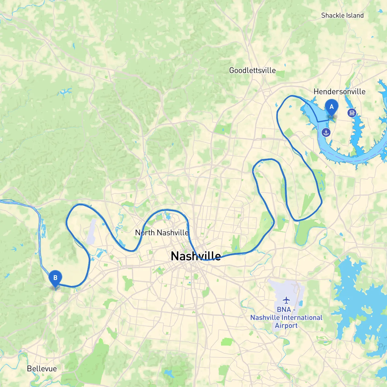 Hendersonville to Nashville