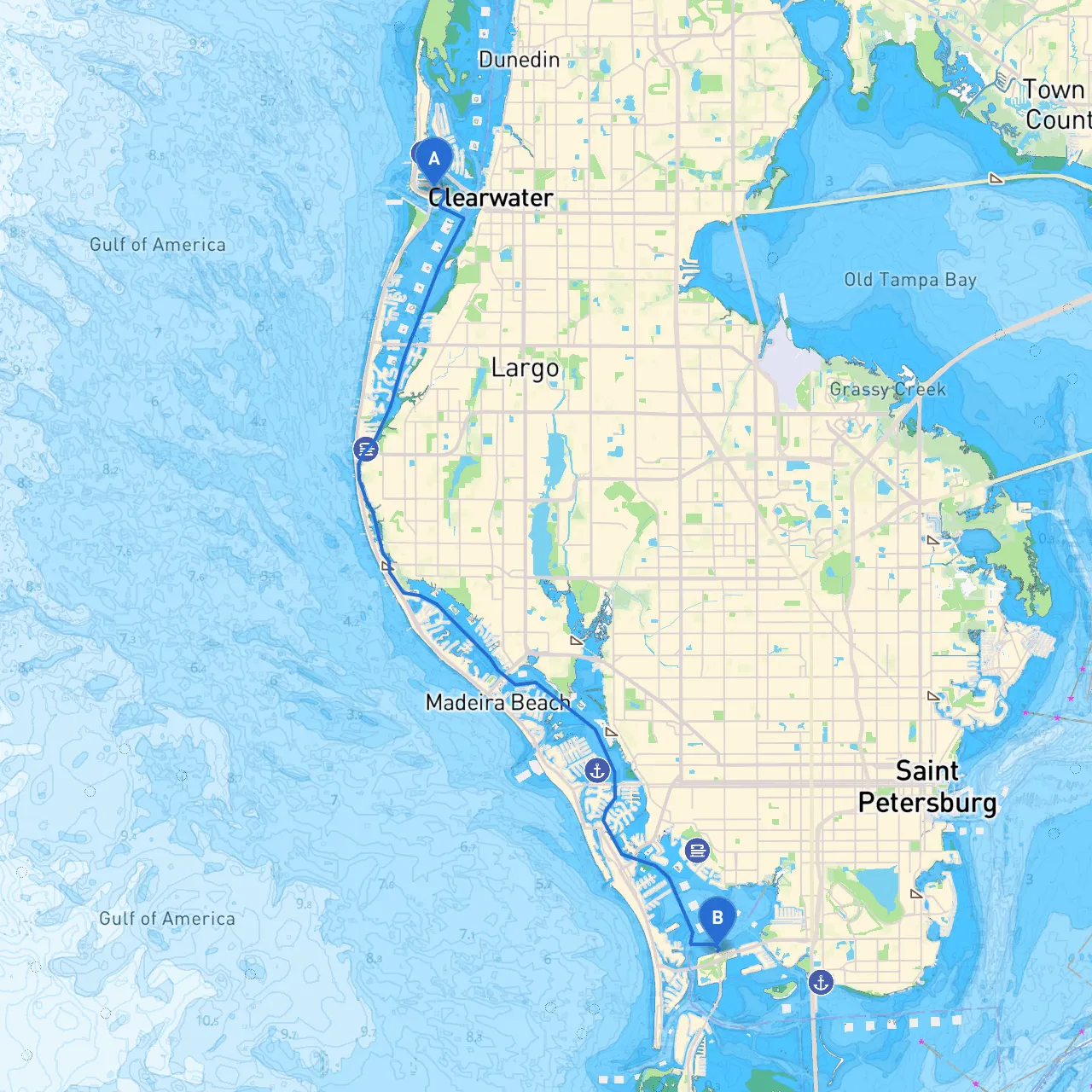 Clearwater Beach to St. Petersburg