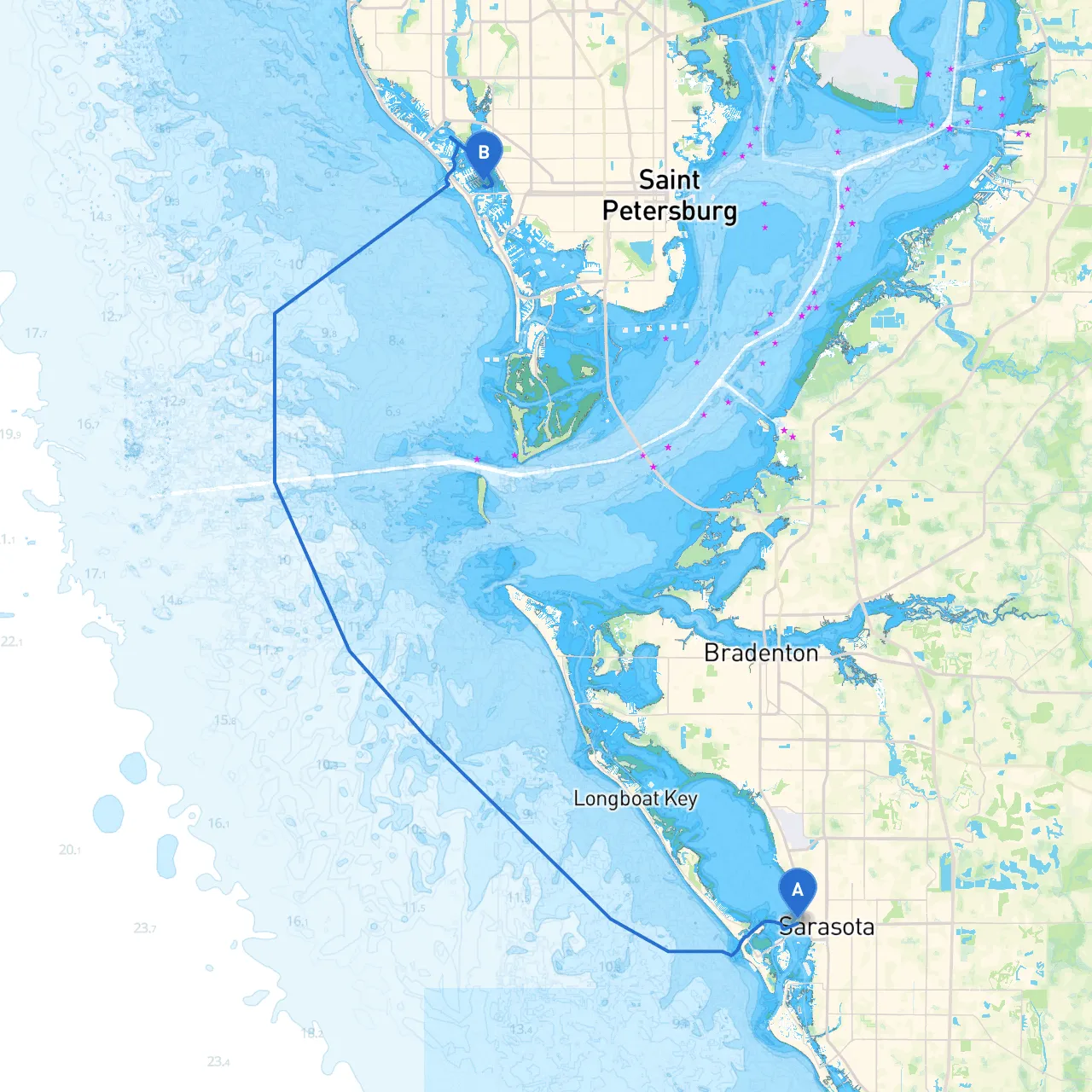 Sarasota to Treasure Island