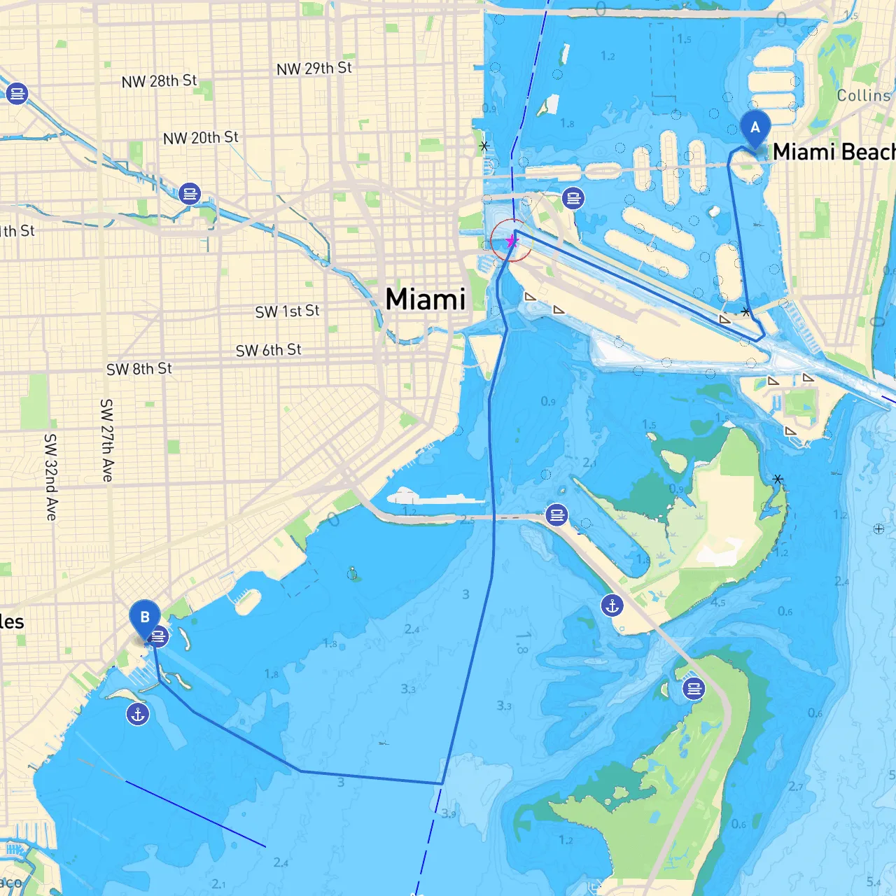 Miami Beach to Coconut Grove