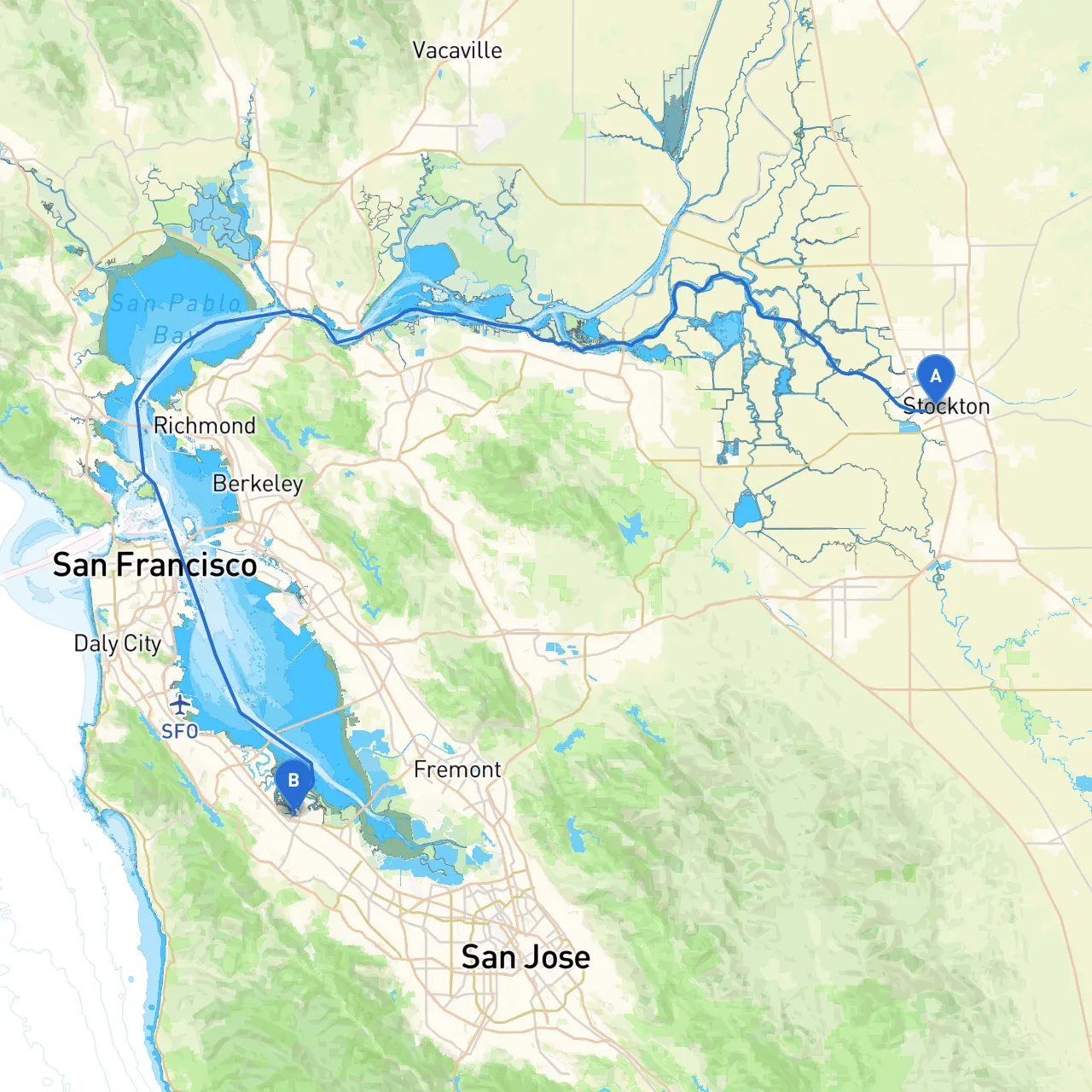 Stockton to Redwood City