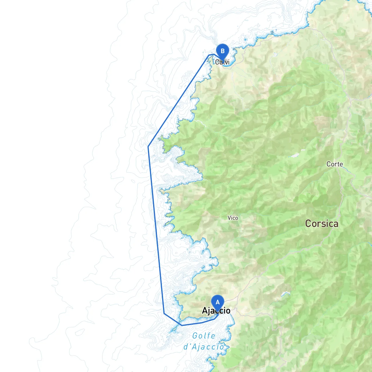 Ajaccio to Calvi