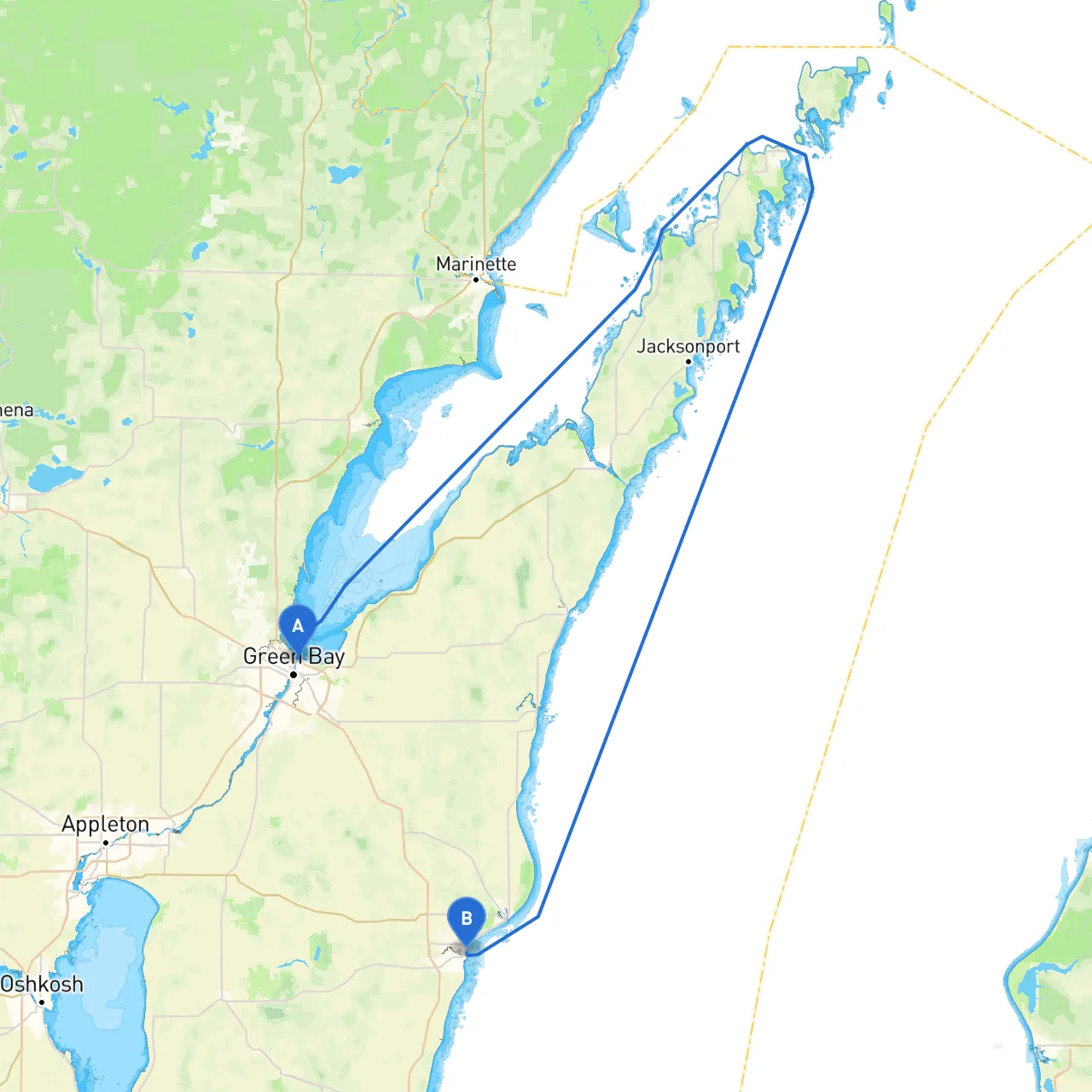 Green Bay to Manitowoc