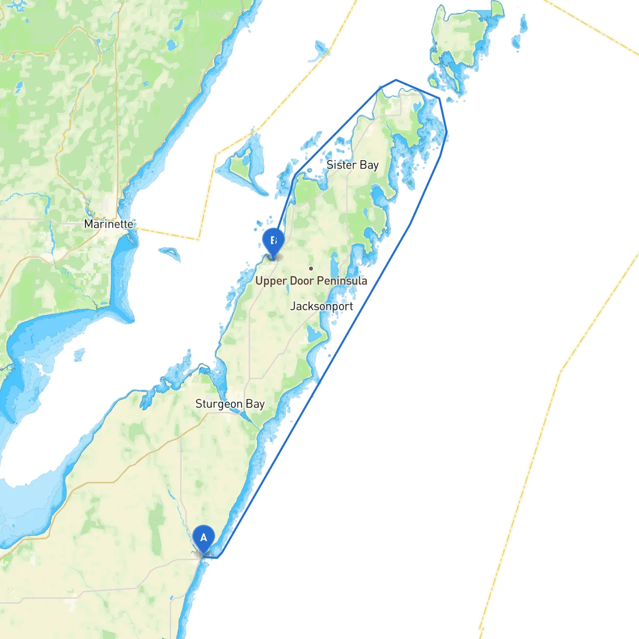 Algoma to Egg Harbor