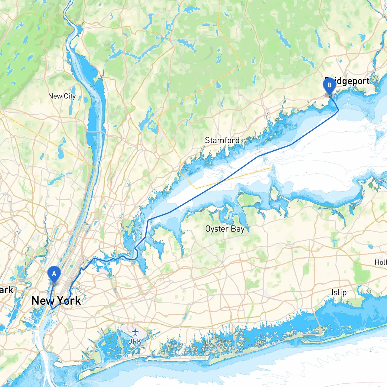 New York to Fairfield