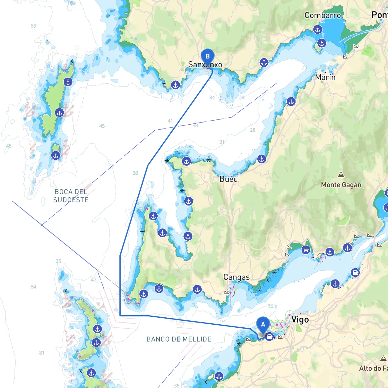 Pontevedra to Sanxenxo