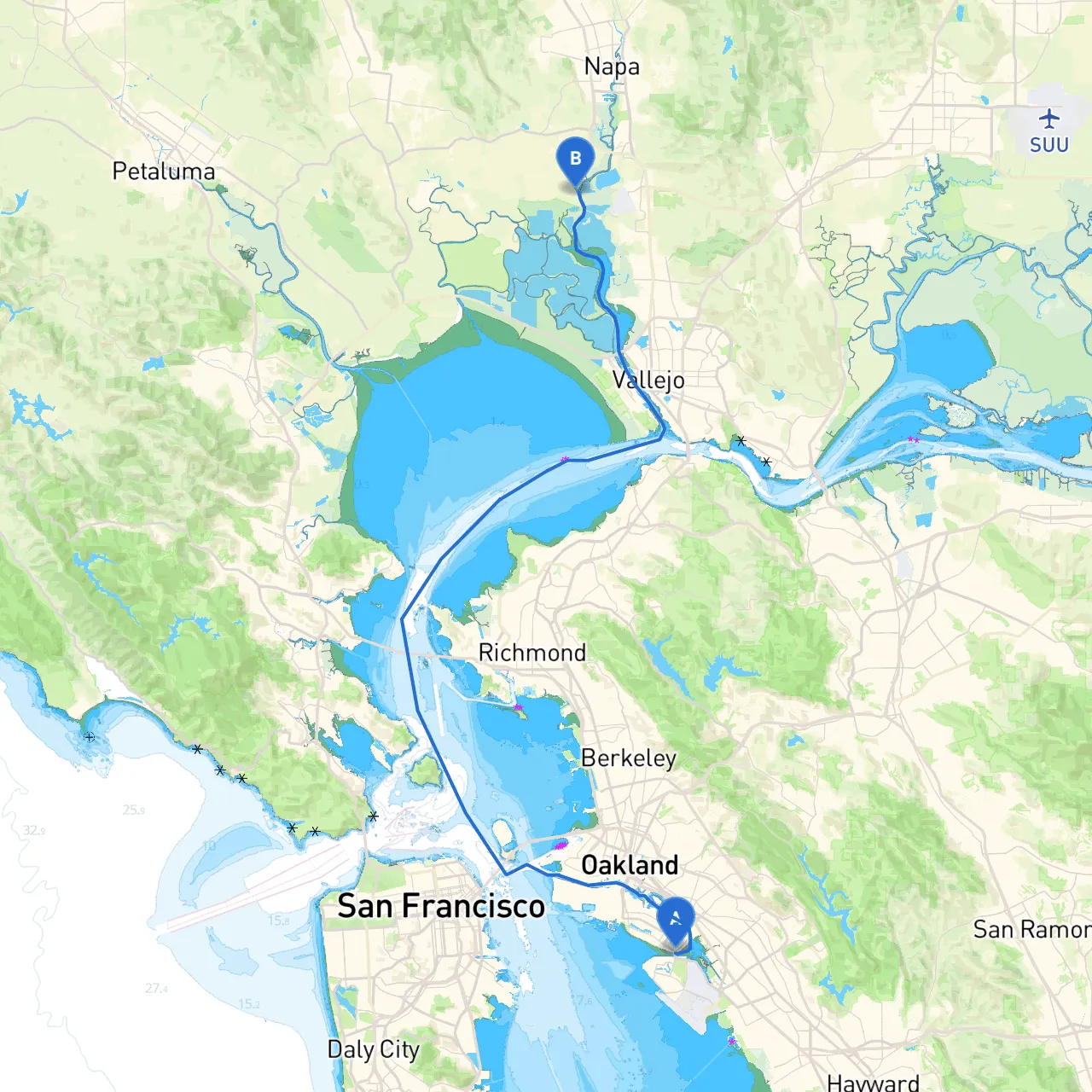 Alameda to Napa