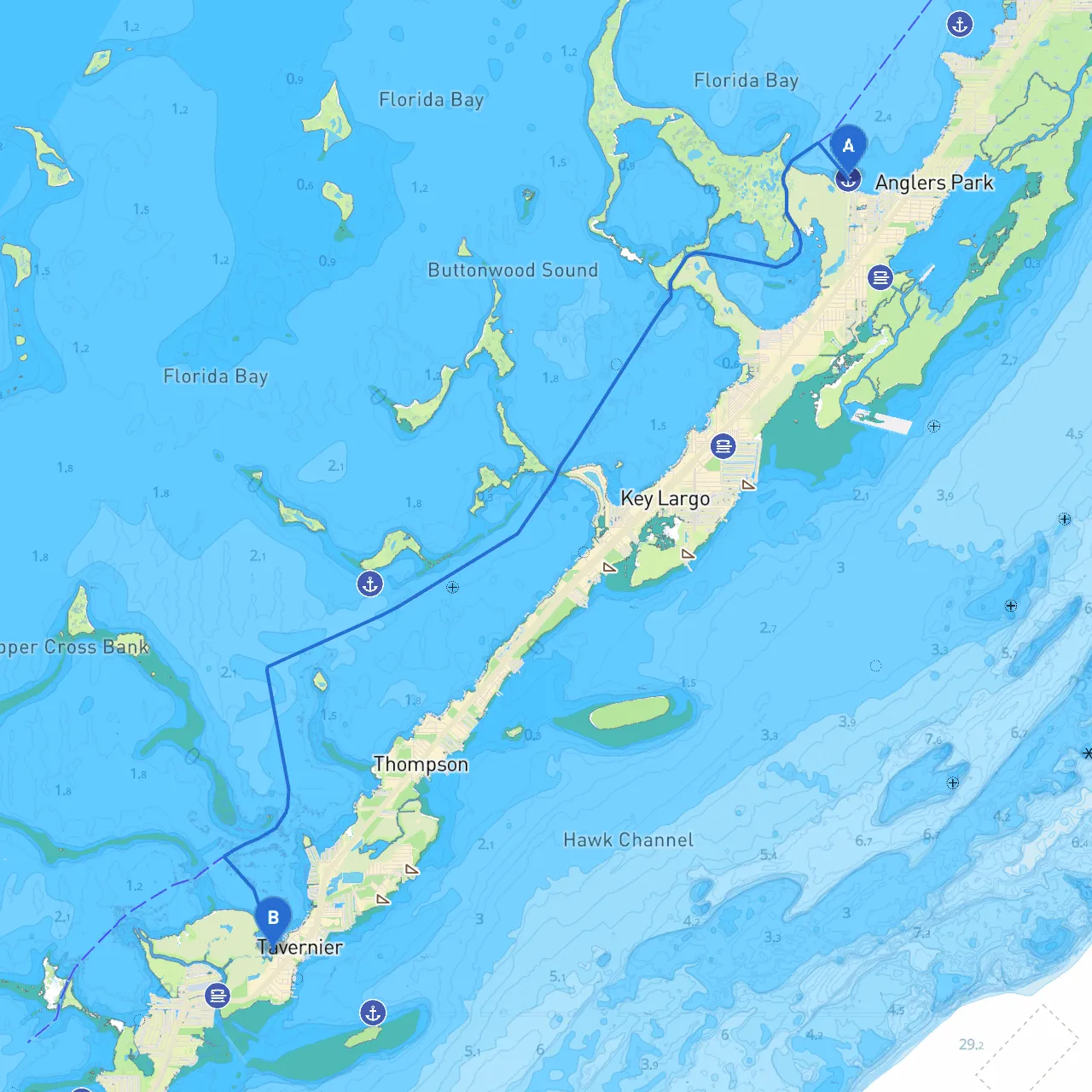 Key Largo to Tavernier