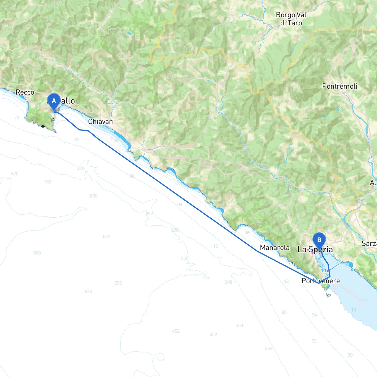 Santa Margherita Ligure to La Spezia
