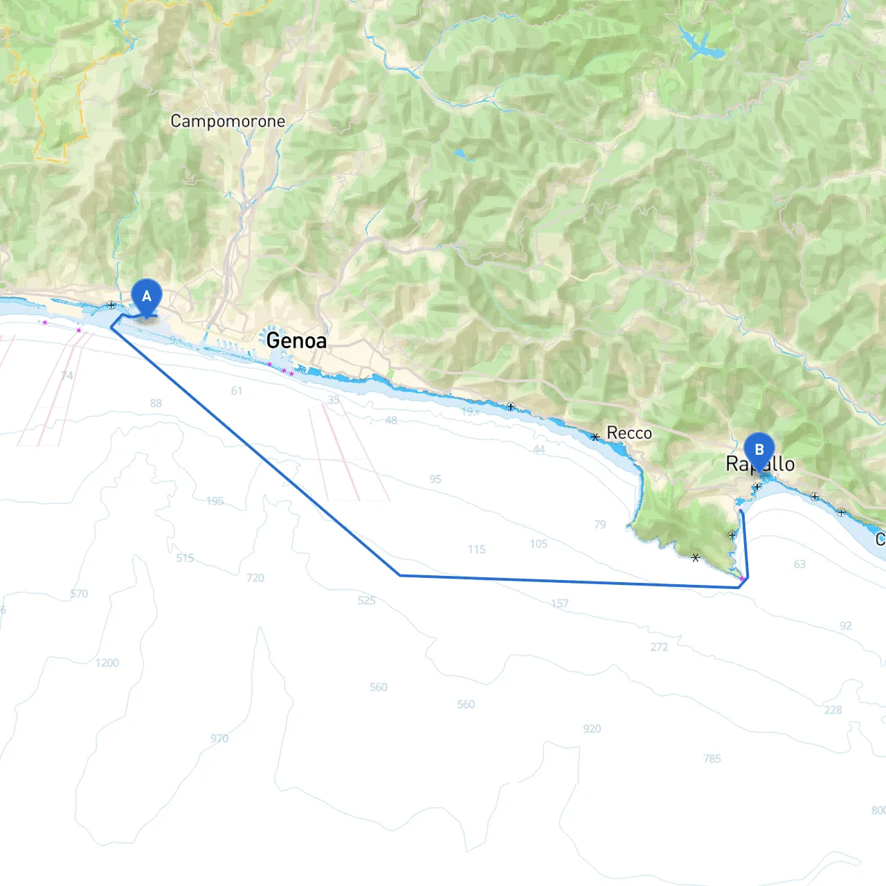Genova to Rapallo