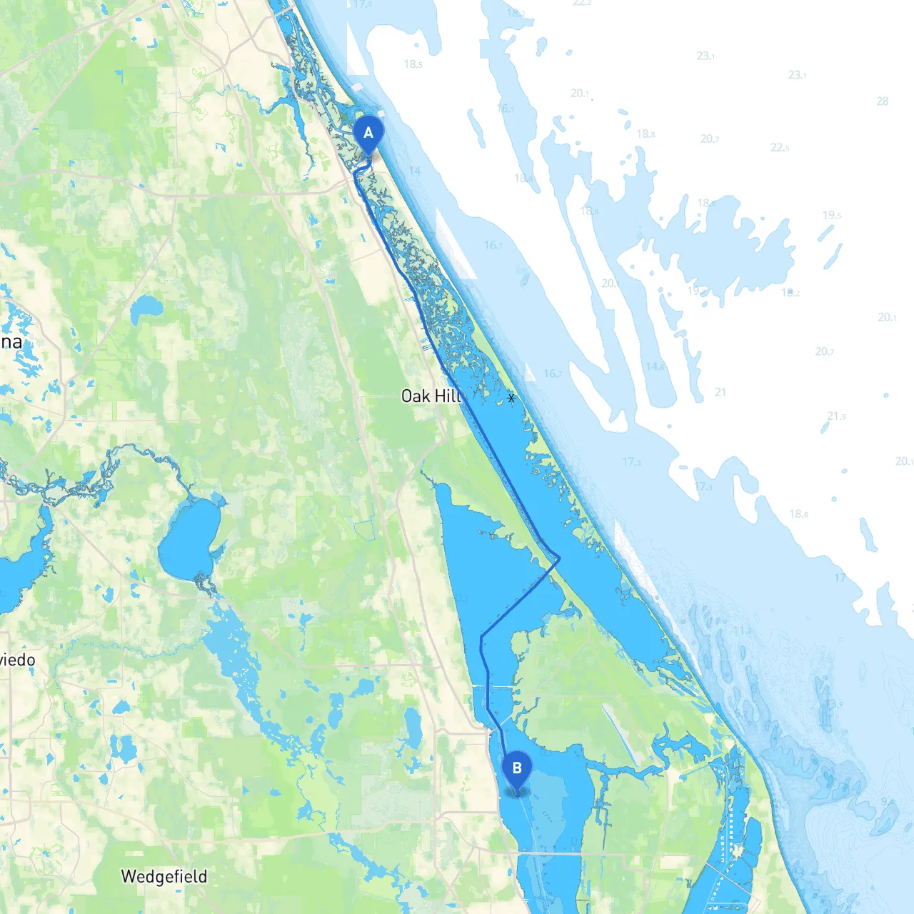 New Smyrna Beach to Titusville